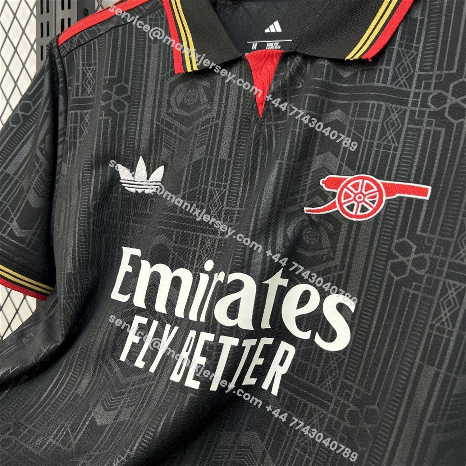 ManixJersey.com | Arsenal 25-26 Black POLO Throwback Trefoil Jersey - Fans Version -Customize Name, Number and Patch | Worldwide Shipping