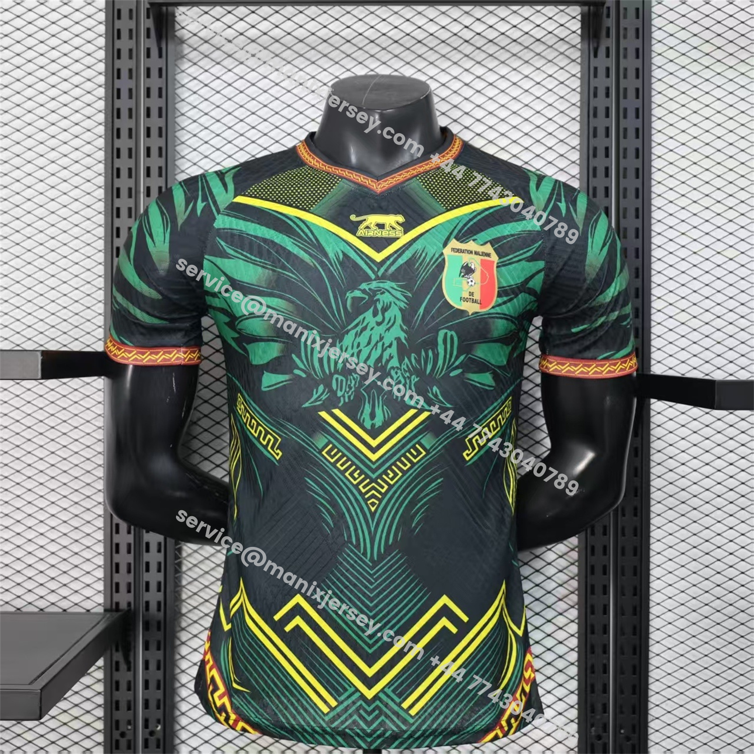 ManixJersey.com | Mali 2026 Eagle Black Green Jersey - Player Version -Customize Name, Number and Patch | Worldwide Shipping