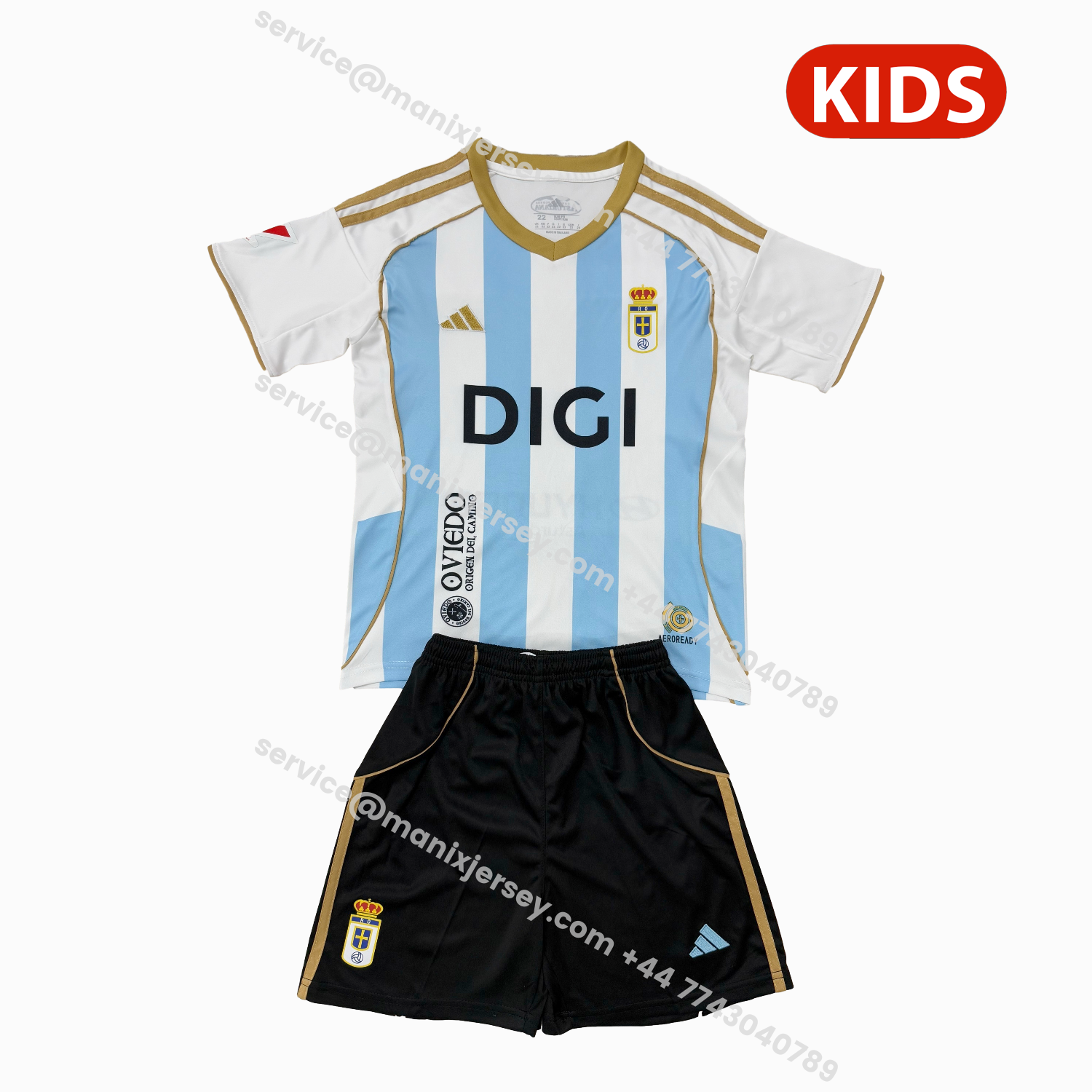 ManixJersey.com | Real Oviedo 25-26 Third Kids Kit -Customize Name, Number and Patch | Worldwide Shipping