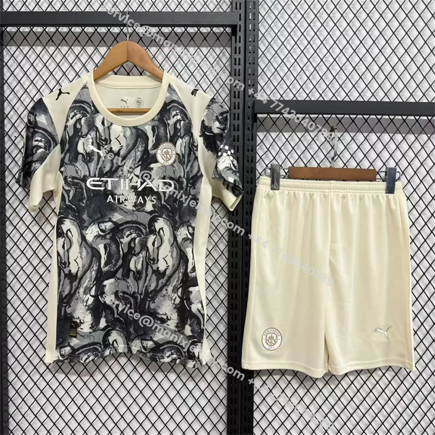 ManixJersey.com | Manchester City 25-26 Year of the Horse Ink Painting Special Kids Kit -Customize Name, Number and Patch | Worldwide Shipping