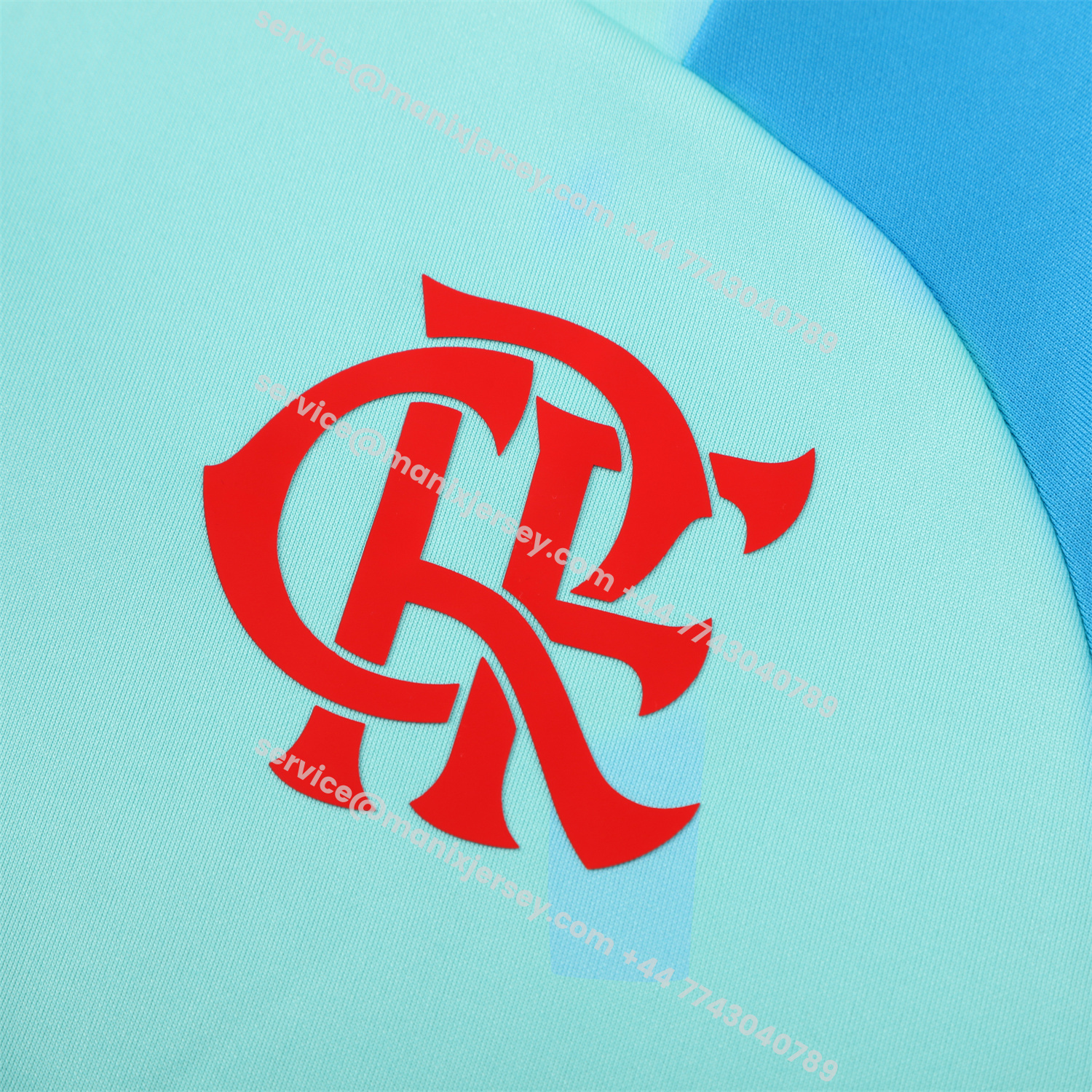 ManixJersey.com | Flamengo 25-26 Long Sleeve Training Set - Light Blue Top & Deep Blue Pants -Customize Name, Number and Patch | Worldwide Shipping