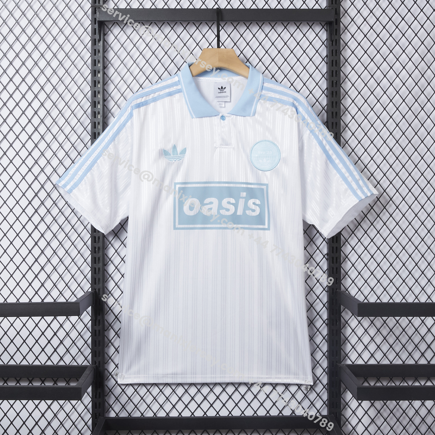 ManixJersey.com | Bohemian 25-26 Oasis Originals Tour White And Sky Blue Jersey With Number 25 - Fans Version -Customize Name, Number and Patch | Worldwide Shipping
