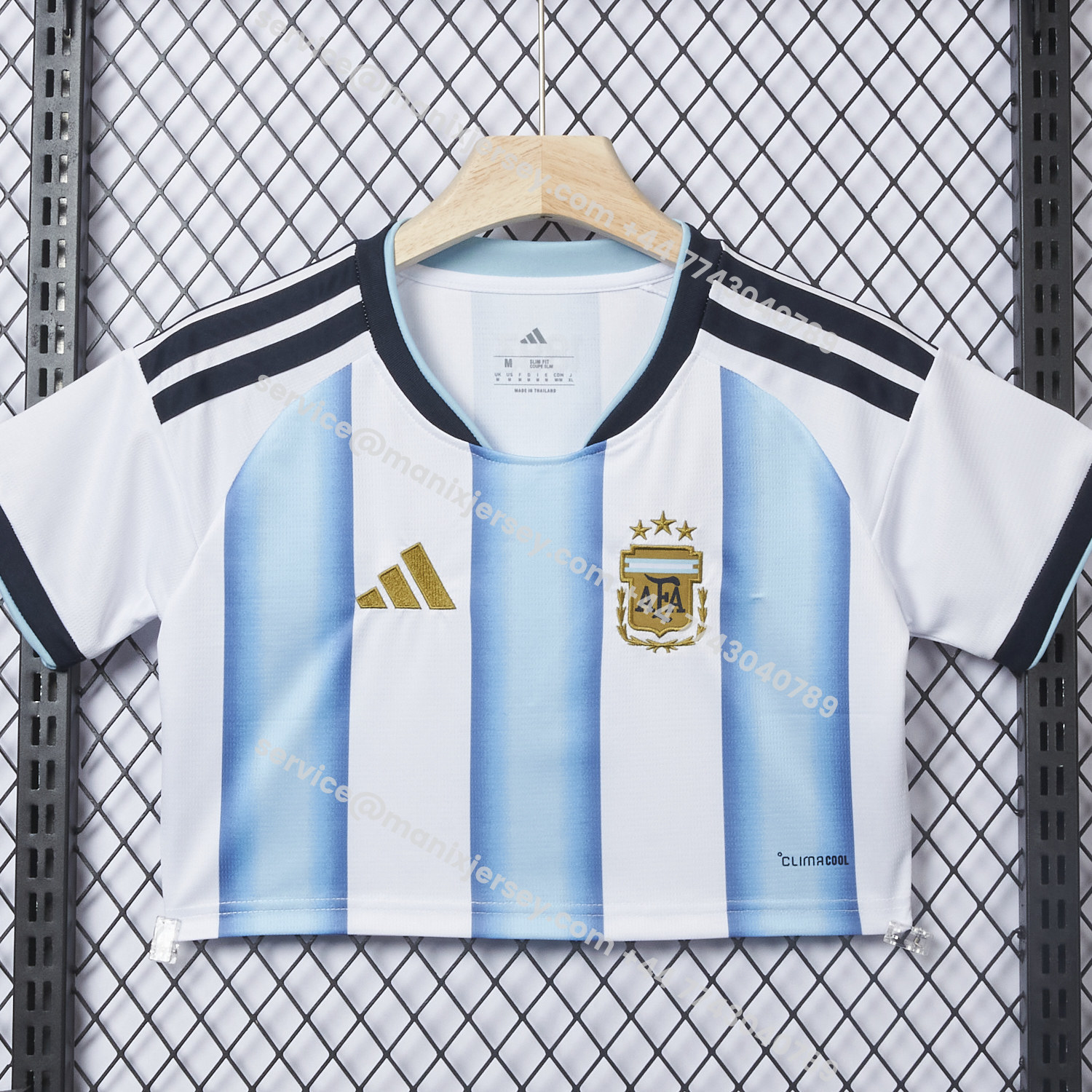 ManixJersey.com | Women's Argentina 2026 Home Cropped Jersey -Customize Name, Number and Patch | Worldwide Shipping