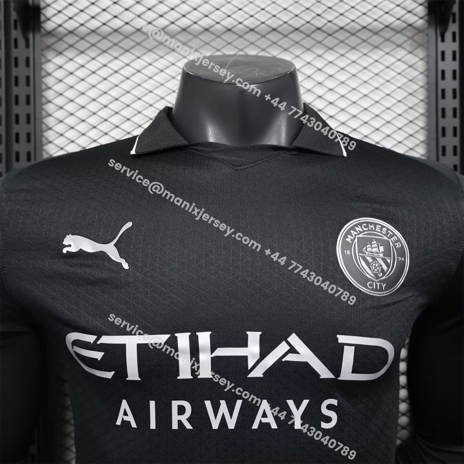 ManixJersey.com | Manchester City 25-26 Away Black Long Sleeves Jersey - Player Version -Customize Name, Number and Patch | Worldwide Shipping