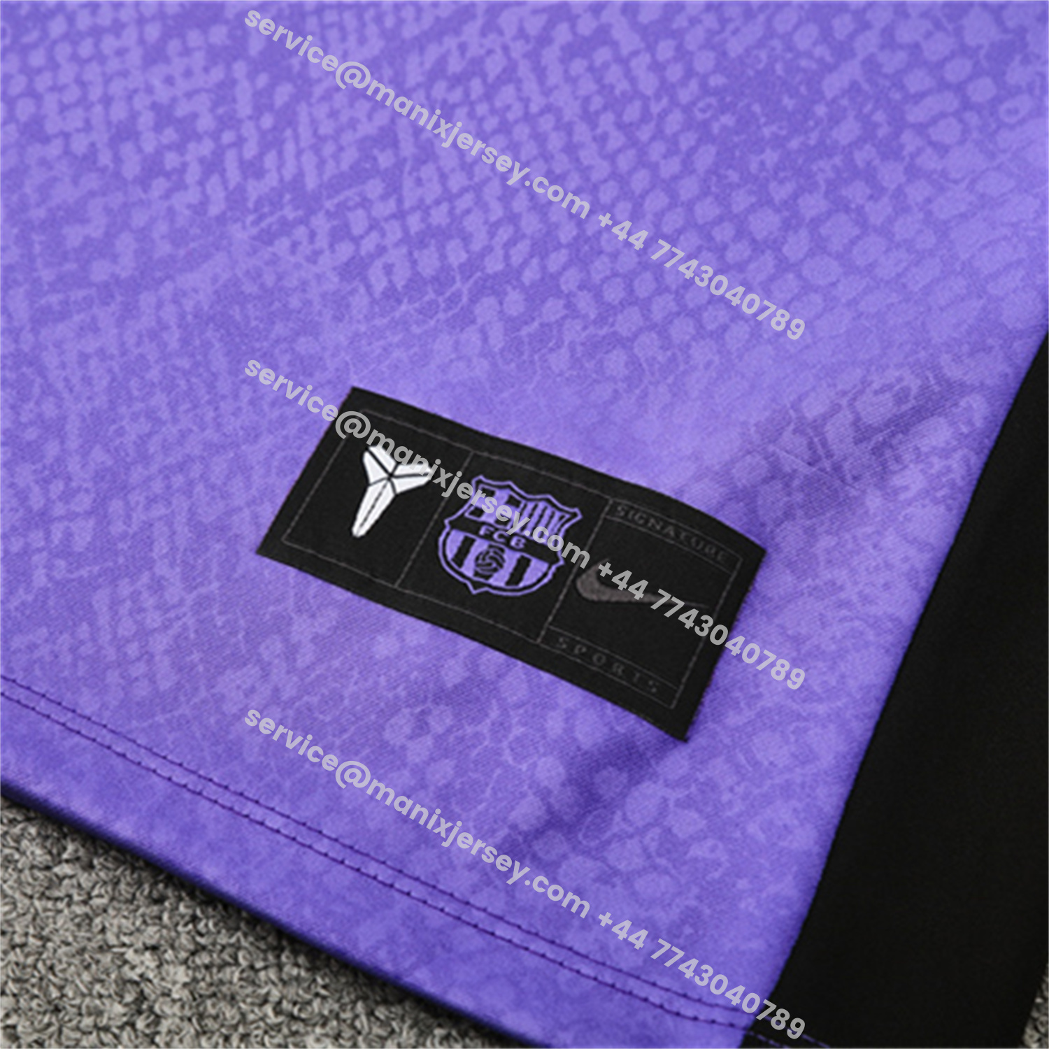 ManixJersey.com | Barcelona 25-26 X KB Kids Long Sleeve Training Set - Purple Top & Black Pants -Customize Name, Number and Patch | Worldwide Shipping