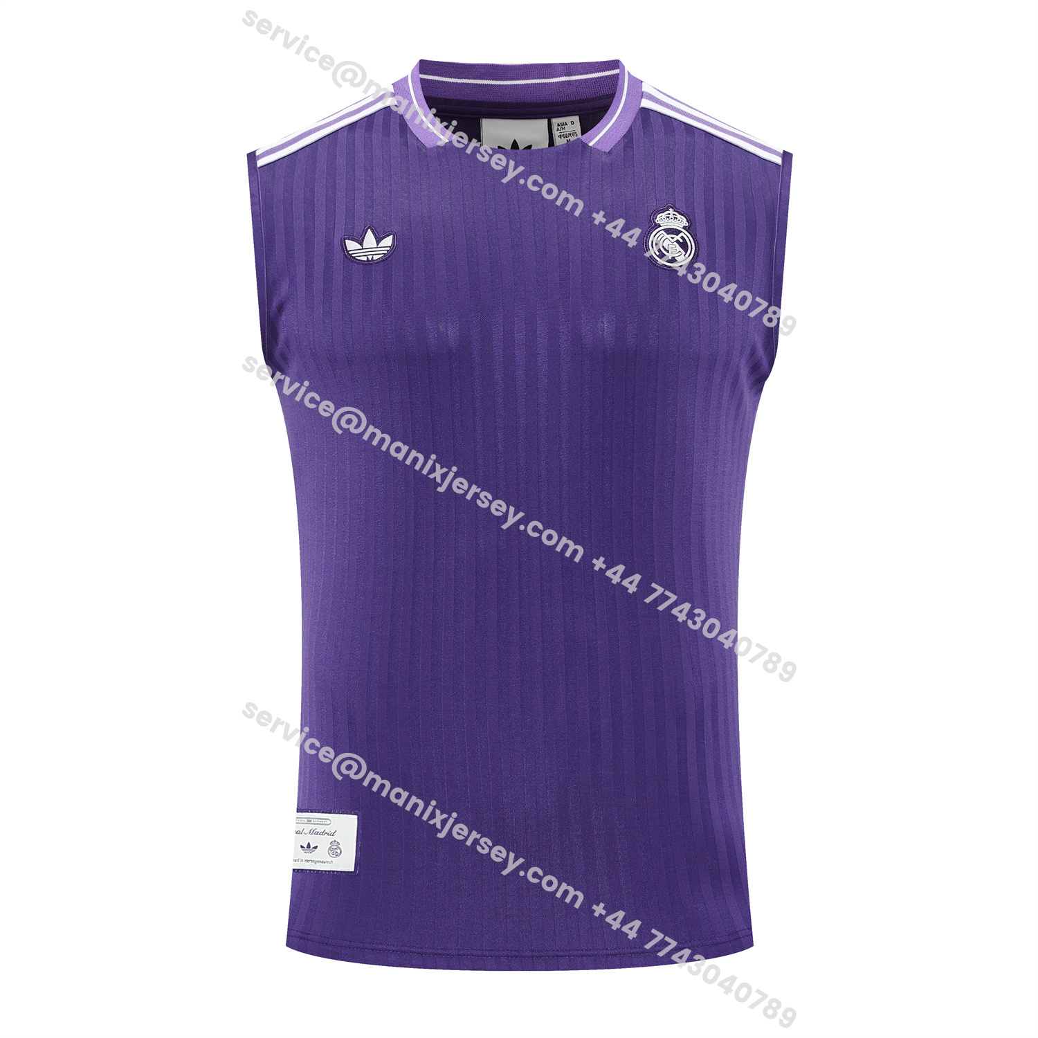 ManixJersey.com | Real Madrid 25-26 Vest Training Set - Pure Purple Vest & Purple Shorts -Customize Name, Number and Patch | Worldwide Shipping