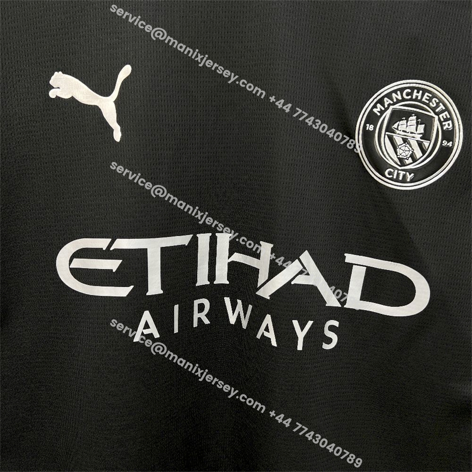 ManixJersey.com | Manchester City 25-26 Away Long Sleeves Black Jersey - Fans Version -Customize Name, Number and Patch | Worldwide Shipping