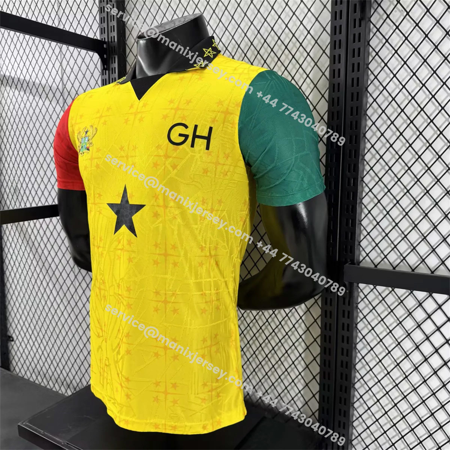 ManixJersey.com | Ghana 2026 Coat Of Arms Yellow Special Jersey - Player Version -Customize Name, Number and Patch | Worldwide Shipping