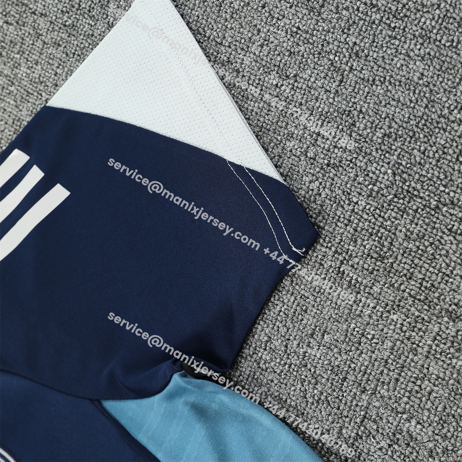 ManixJersey.com | Arsenal 25-26 Short-Sleeve Training Set - Deep Blue Top & Shorts -Customize Name, Number and Patch | Worldwide Shipping