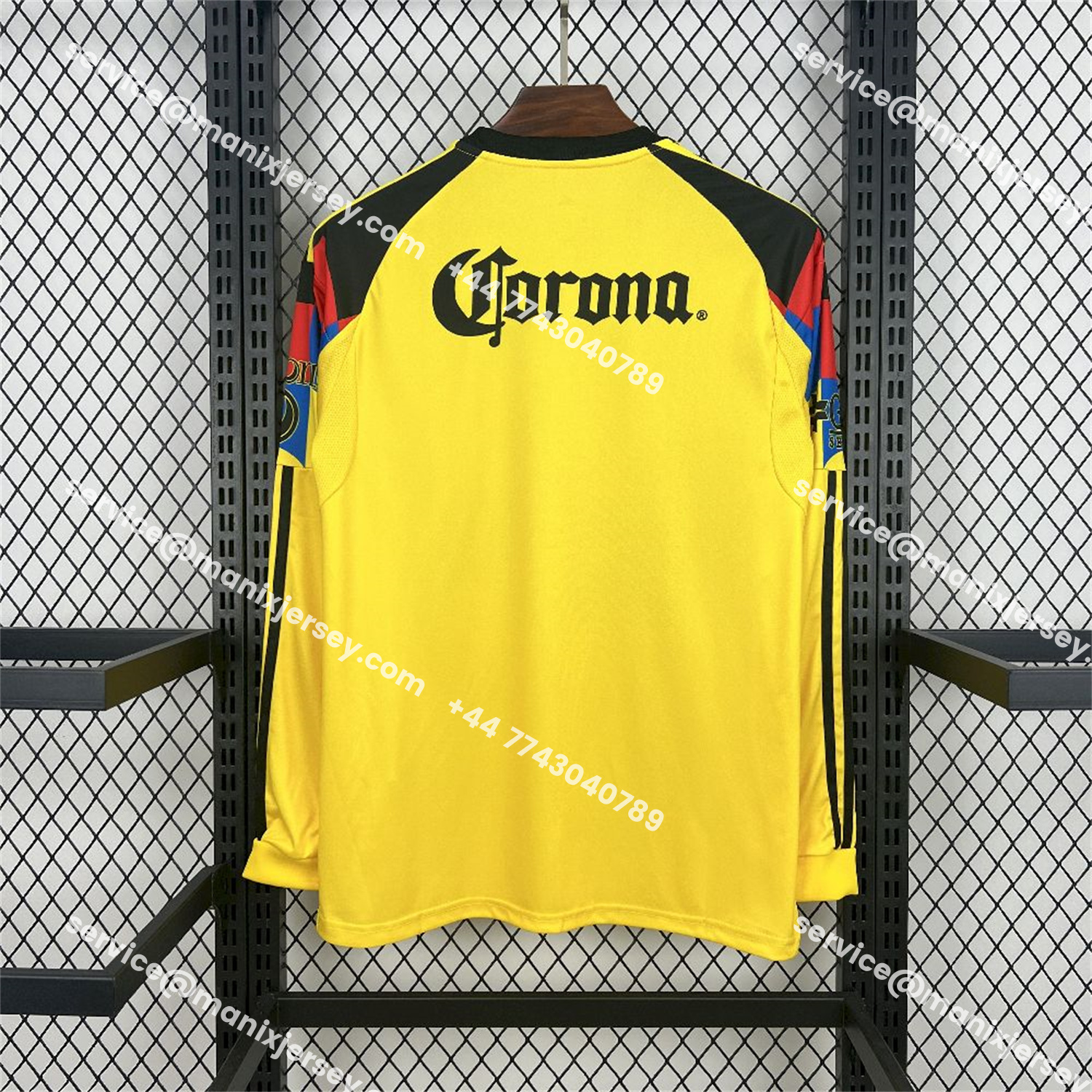 ManixJersey.com | Club América 25-26 Home Yellow Long Sleeves Jersey - Fans Version -Customize Name, Number and Patch | Worldwide Shipping