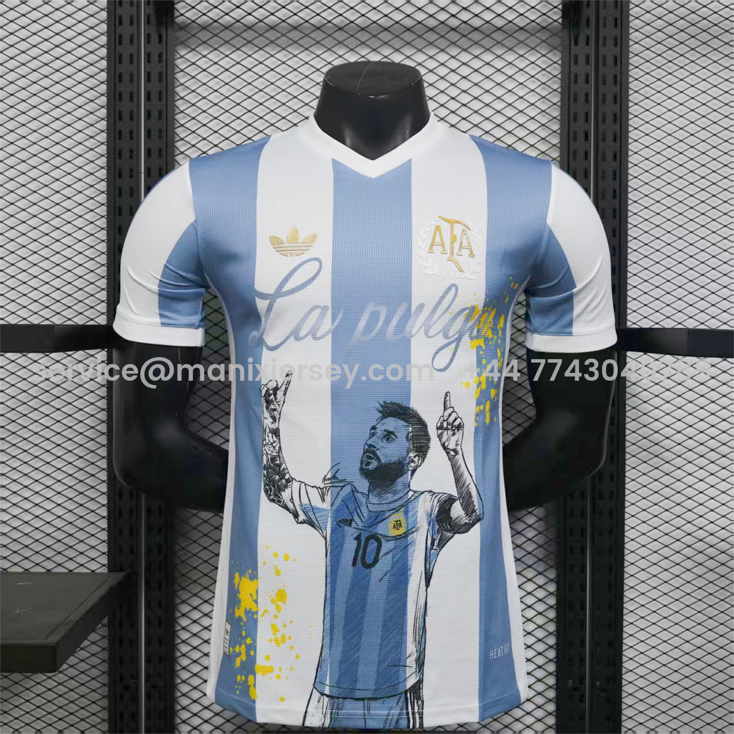 ManixJersey.com | Argentina 25-26 50th Anniversary Messi Graffiti Special Jersey - Player Version -Customize Name, Number and Patch | Worldwide Shipping