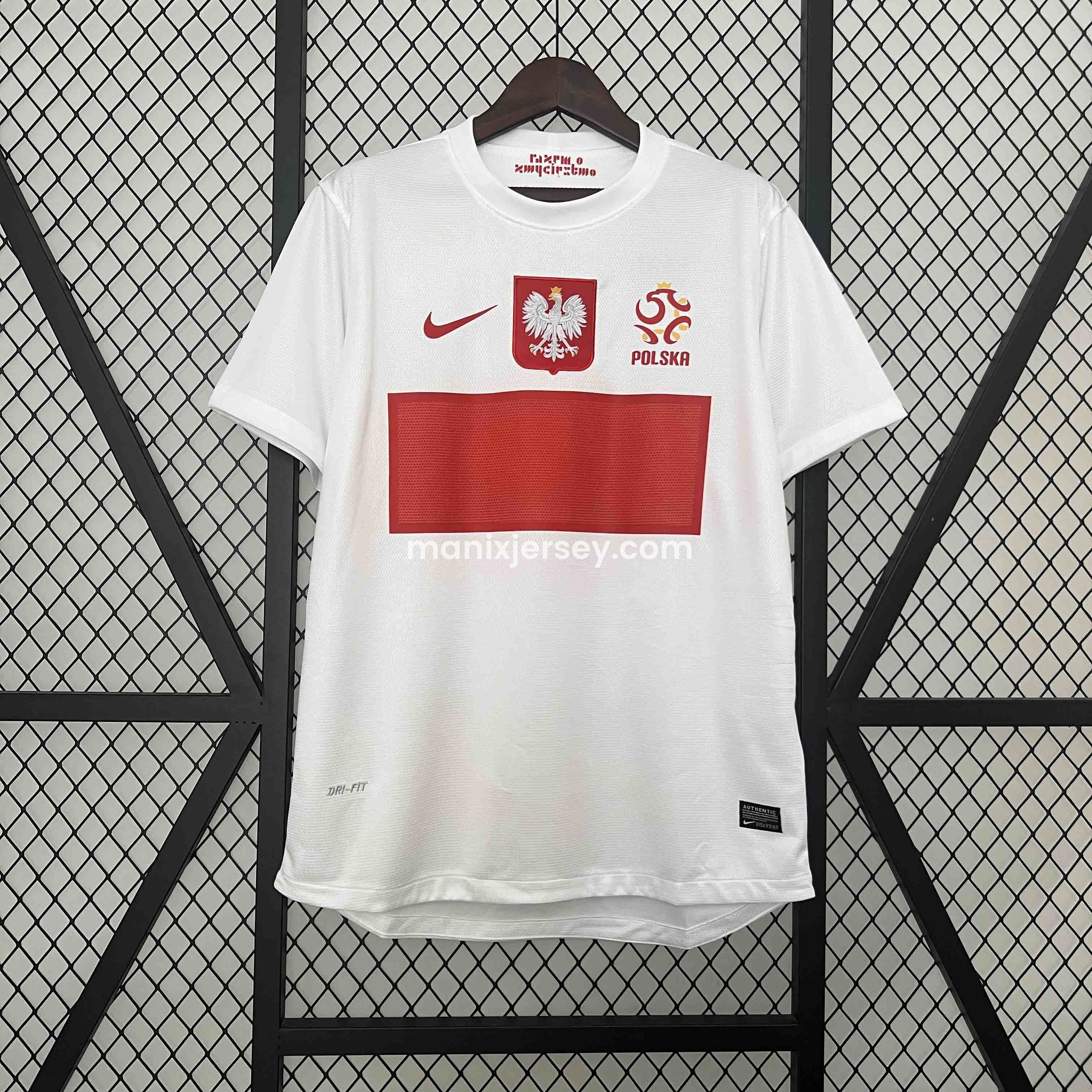 ManixJersey.com | Retro Poland 2012 Home Jersey -Customize Name, Number and Patch | Worldwide Shipping