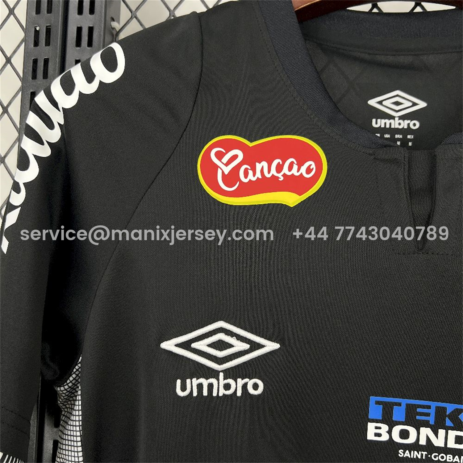 ManixJersey.com | Santos 25-26 Black Goalkeeper Jersey with Sponsors - Fans Version -Customize Name, Number and Patch | Worldwide Shipping