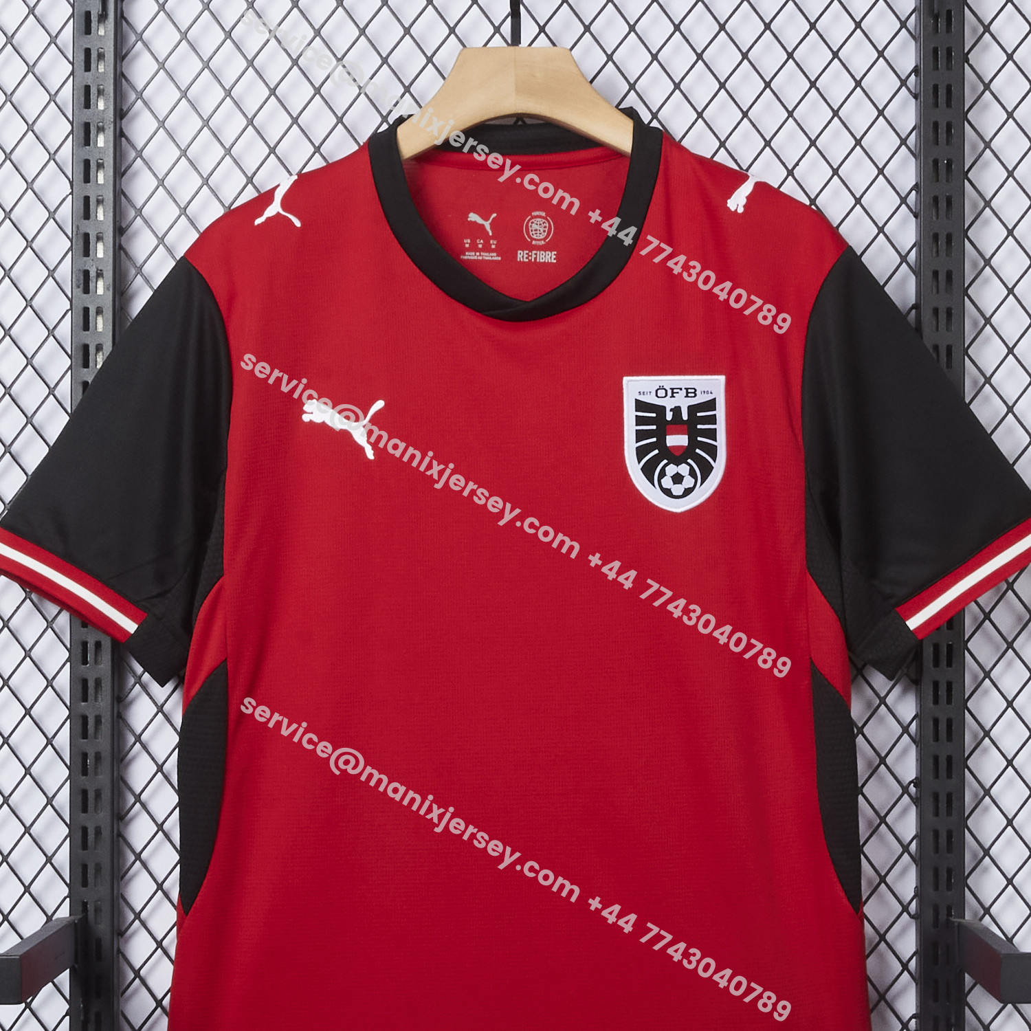 ManixJersey.com | Austria 2026 Home Red Jersey - Fans Version -Customize Name, Number and Patch | Worldwide Shipping