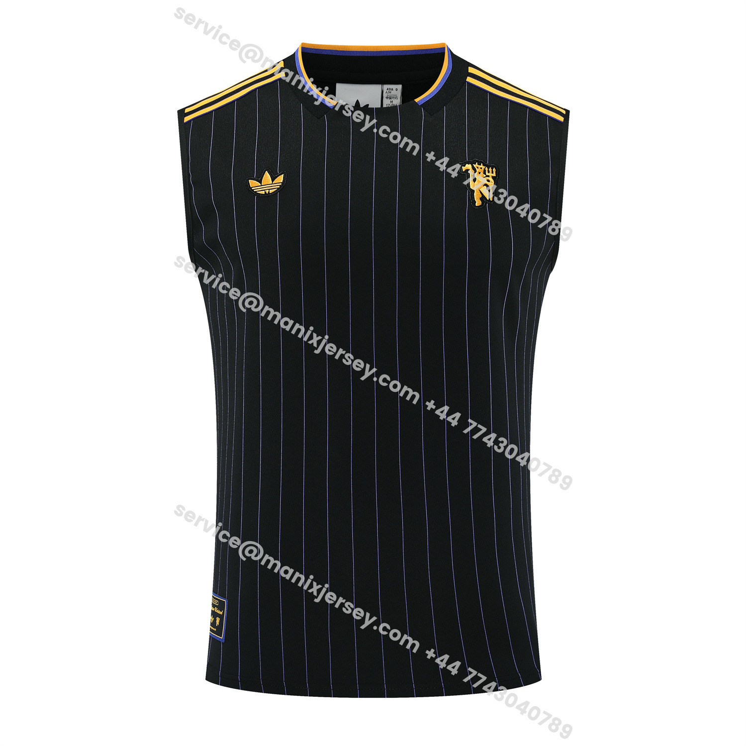 ManixJersey.com | Manchester United 25-26 Vest Training Set - Black Top & Black Shorts -Customize Name, Number and Patch | Worldwide Shipping