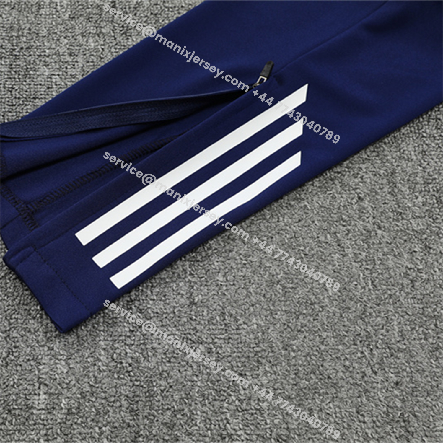 ManixJersey.com | Real Madrid 25-26 Kids Long Sleeve Training Set - Deep Blue Top & Pants -Customize Name, Number and Patch | Worldwide Shipping