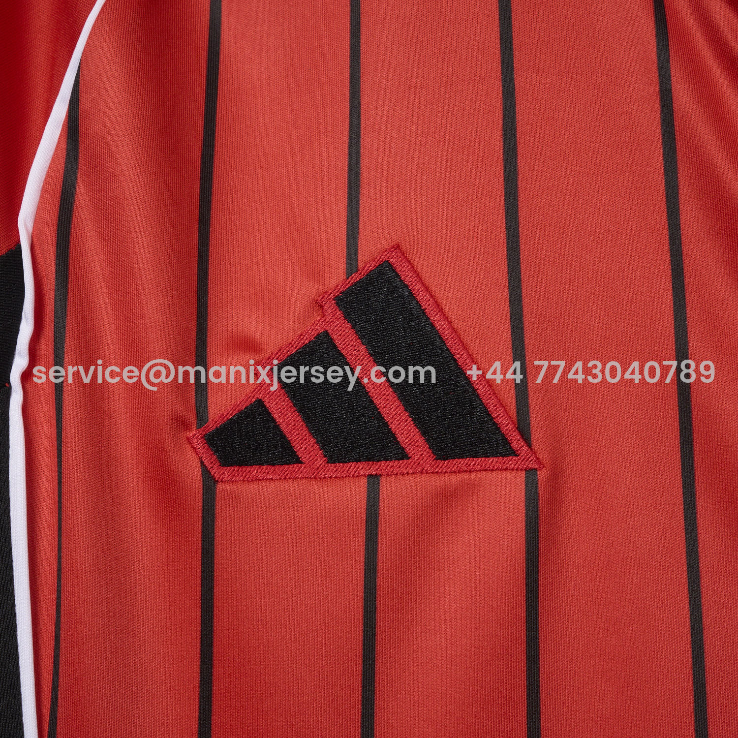 ManixJersey.com | Manchester United 25-26 Red Baseball Jersey with Black Stripes -Customize Name, Number and Patch | Worldwide Shipping
