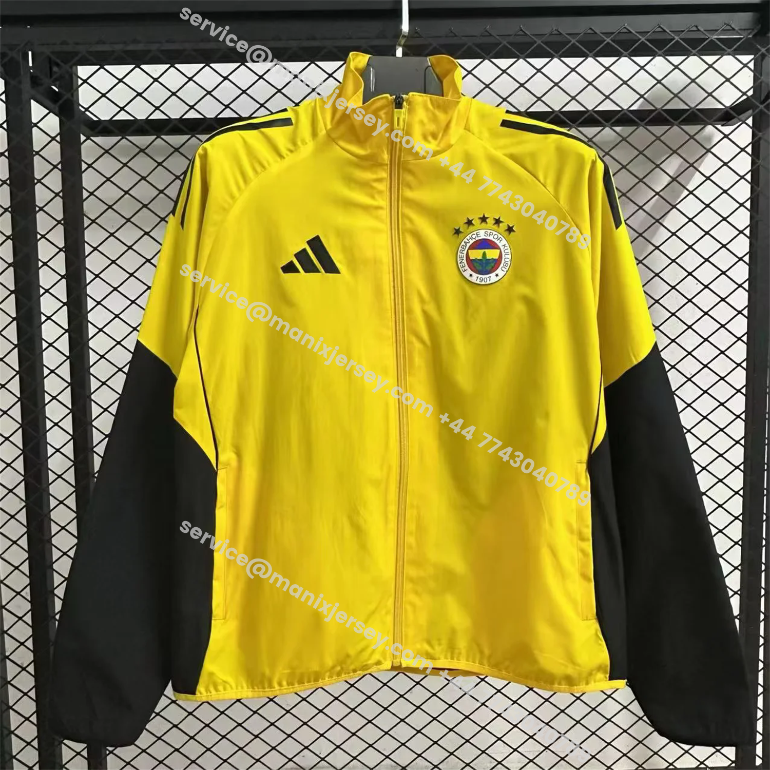ManixJersey.com | Fenerbahce 25-26 Throwback Windbreaker Jacket - Yellow -Customize Name, Number and Patch | Worldwide Shipping