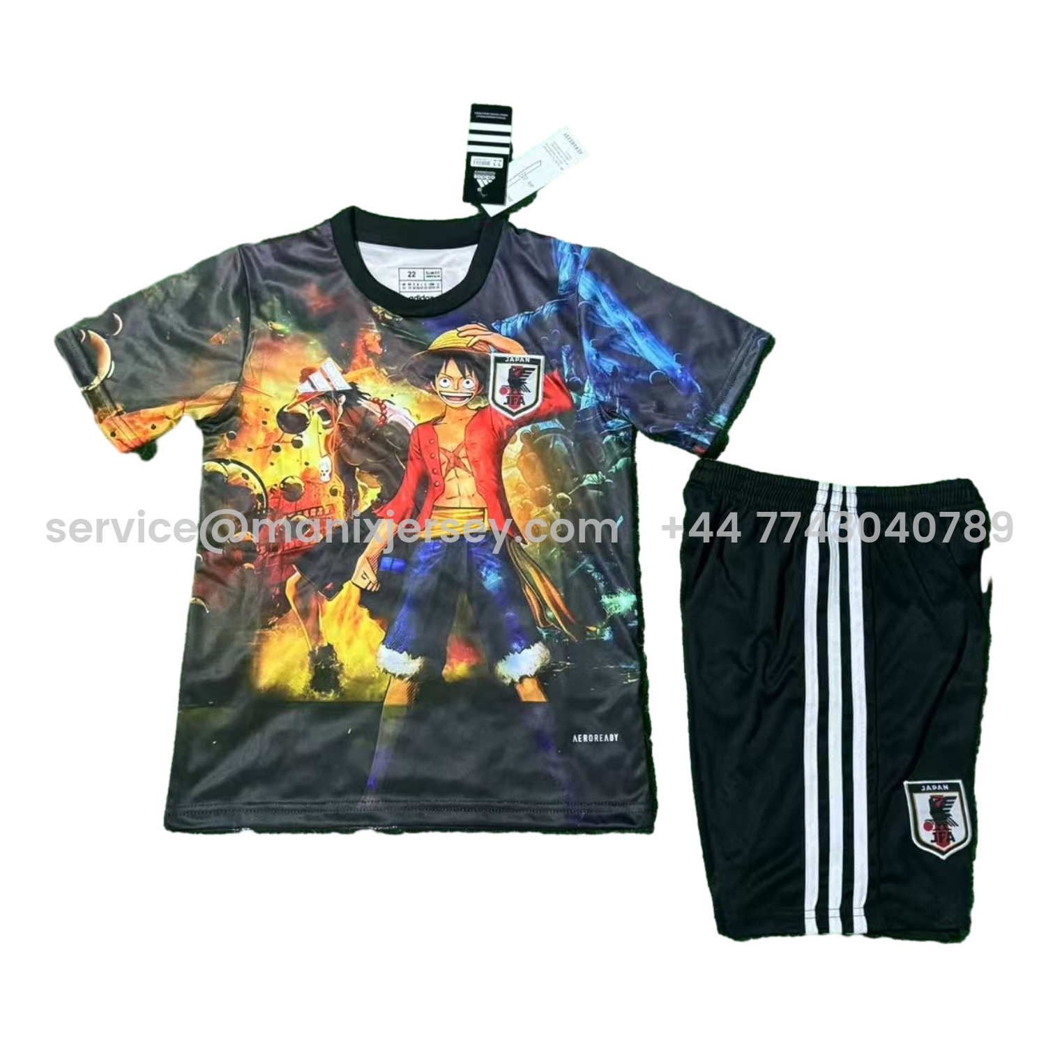 ManixJersey.com | Japan 25-26 Luffy And Ace Black Special Kids Kit -Customize Name, Number and Patch | Worldwide Shipping