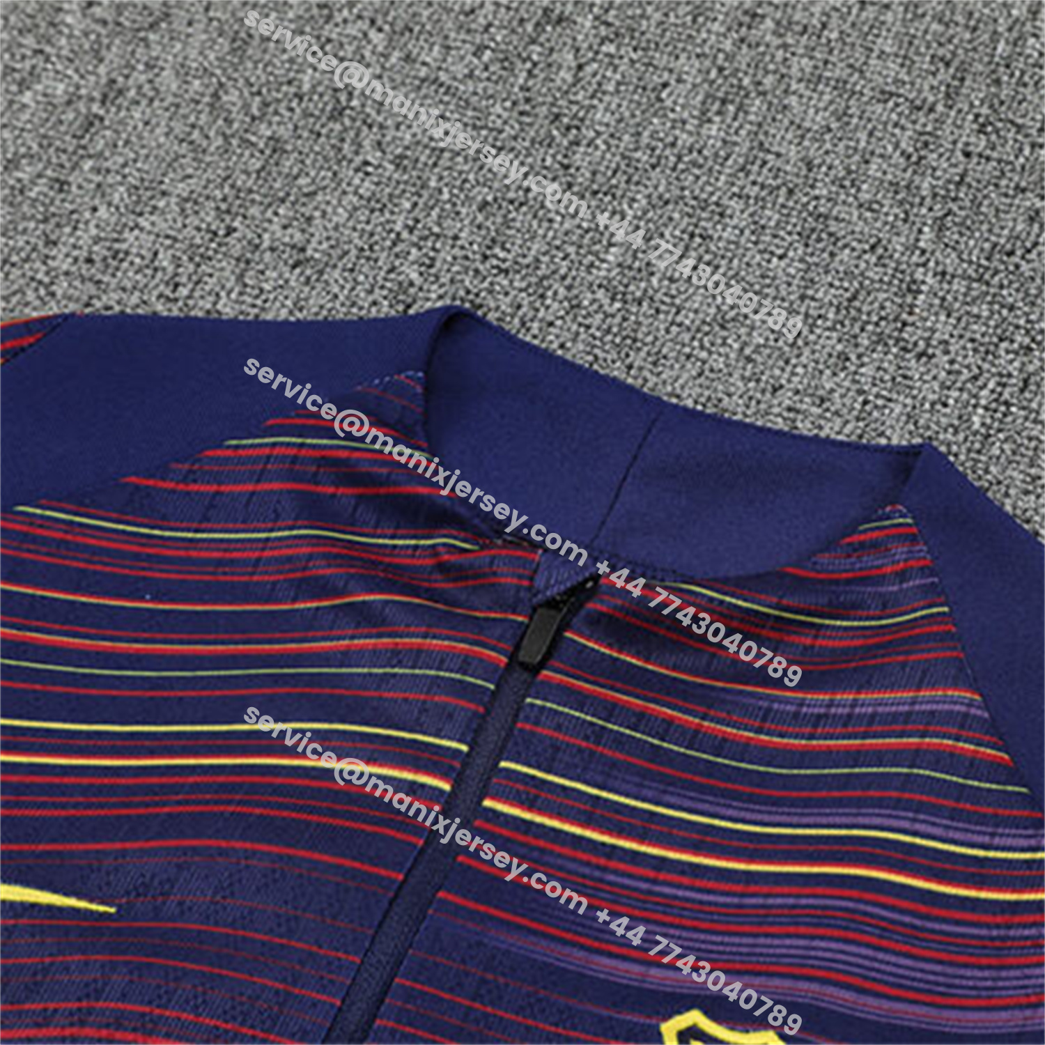 ManixJersey.com | Barcelona 25-26 Kids Long Sleeve Training Set - Purple Camouflage Top & Blue Pants -Customize Name, Number and Patch | Worldwide Shipping