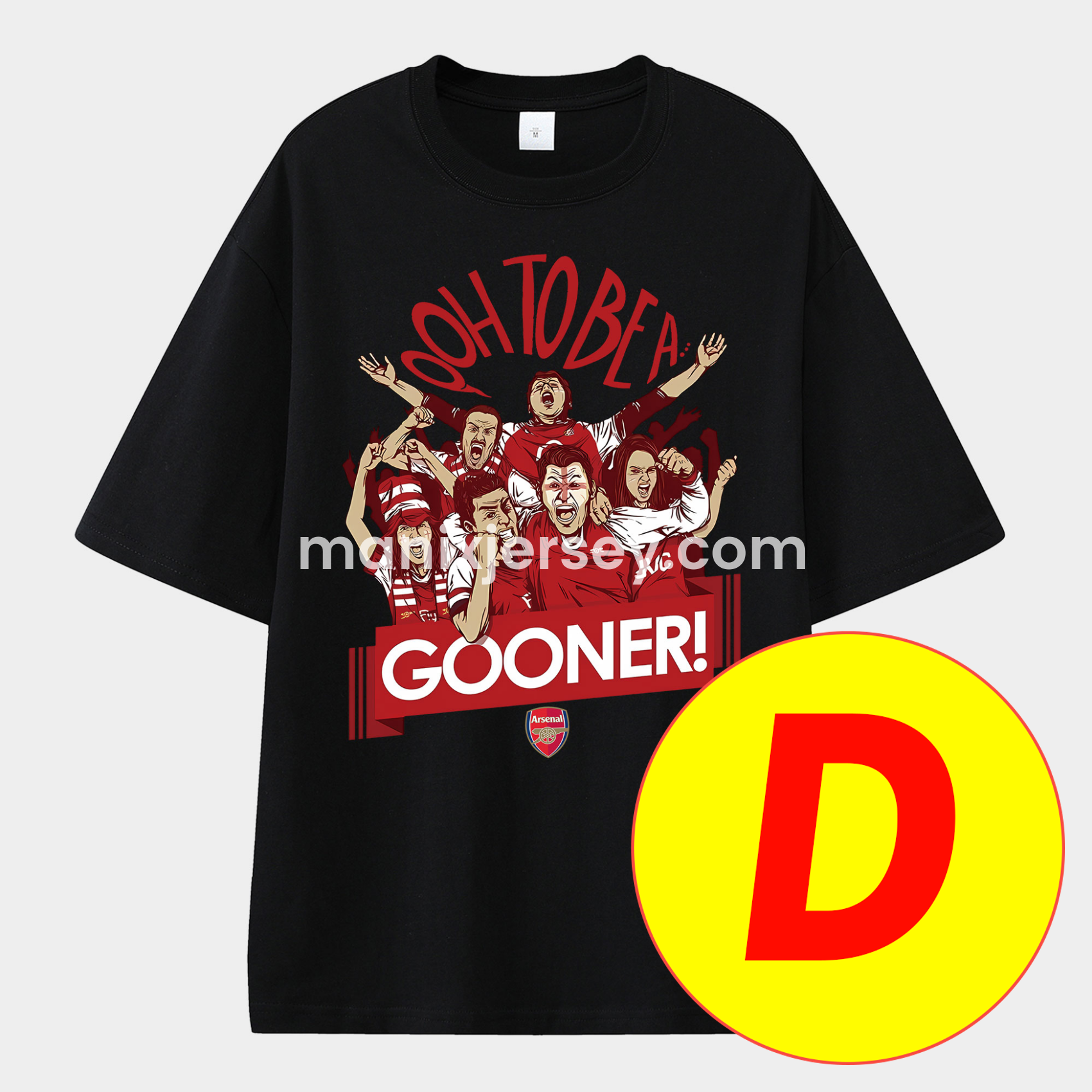 ManixJersey.com | Arsenal Henry Wenger Saka Gunners Unisex Pure Cotton T-shirt -Customize Name, Number and Patch | Worldwide Shipping