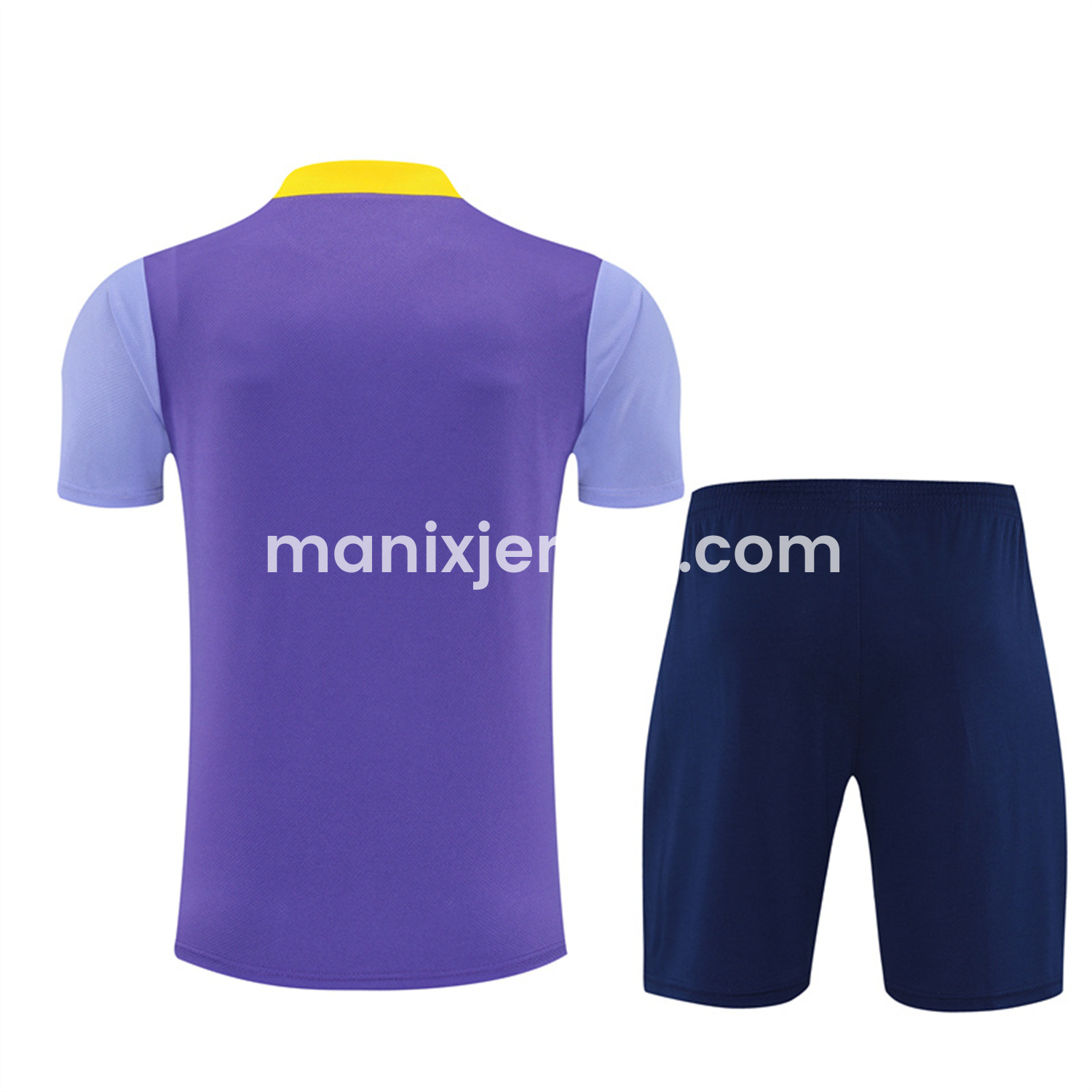 ManixJersey.com | Atletico Madrid 25-26 Kids Short-Sleeve Training Set - Purple Top & Royal Blue shorts -Customize Name, Number and Patch | Worldwide Shipping