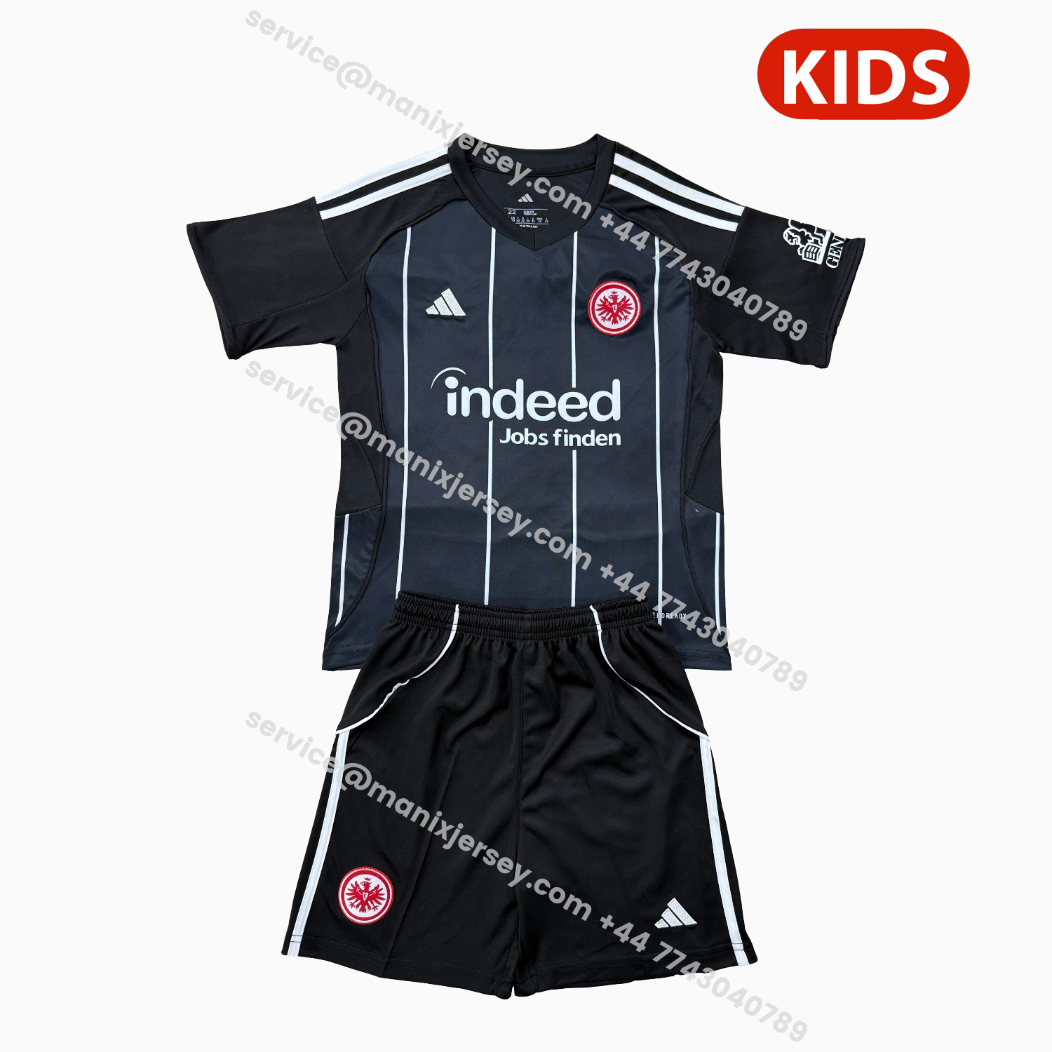ManixJersey.com | Frankfurt 25-26 Champions League Home Kids Kit -Customize Name, Number and Patch | Worldwide Shipping