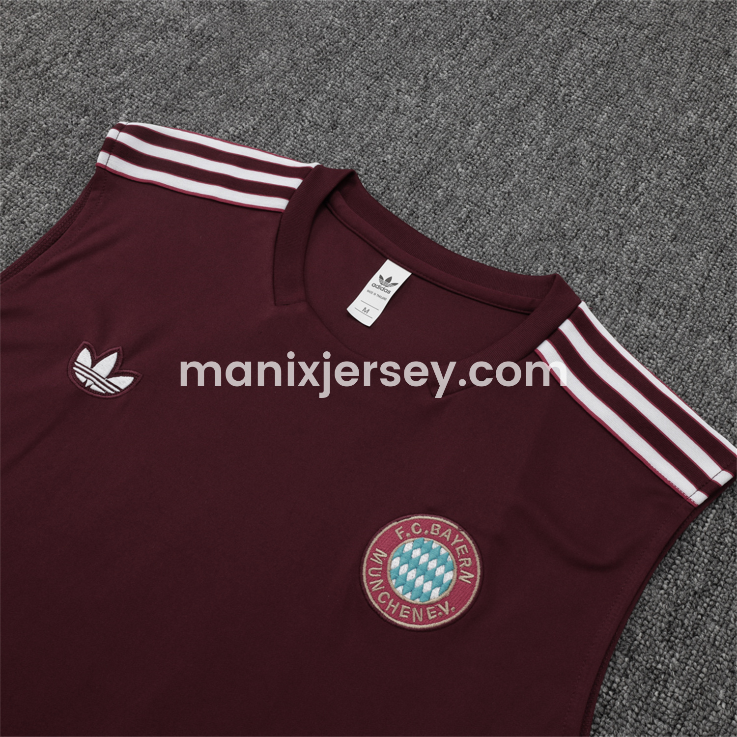 ManixJersey.com | Bayern Munich 25-26 Throwback Trefoil Vest Training Set - Deep Red -Customize Name, Number and Patch | Worldwide Shipping