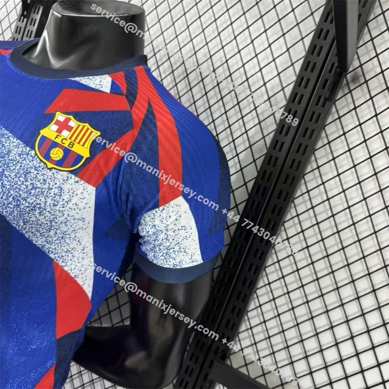 ManixJersey.com | Barcelona 25-26 Blue And Red Pre-Match Jersey - Player Version -Customize Name, Number and Patch | Worldwide Shipping