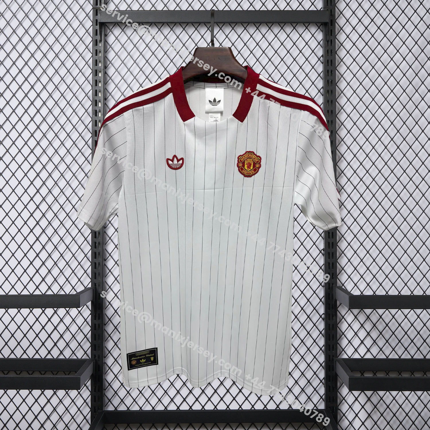 ManixJersey.com | Manchester United 25-26 Trefoil White Travel Jersey - Fans Version -Customize Name, Number and Patch | Worldwide Shipping