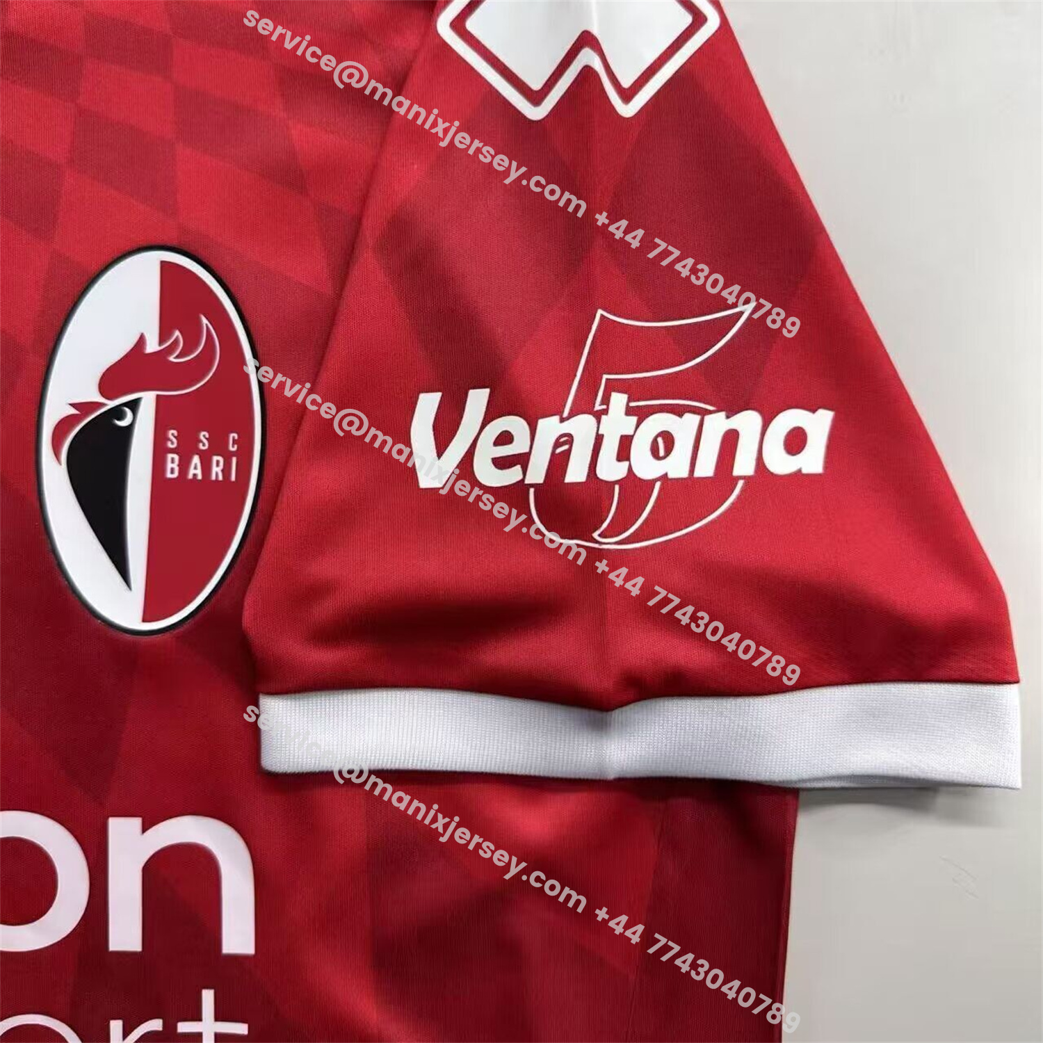 ManixJersey.com | SSC Bari 25-26 Away Red Jersey - Fans Version -Customize Name, Number and Patch | Worldwide Shipping