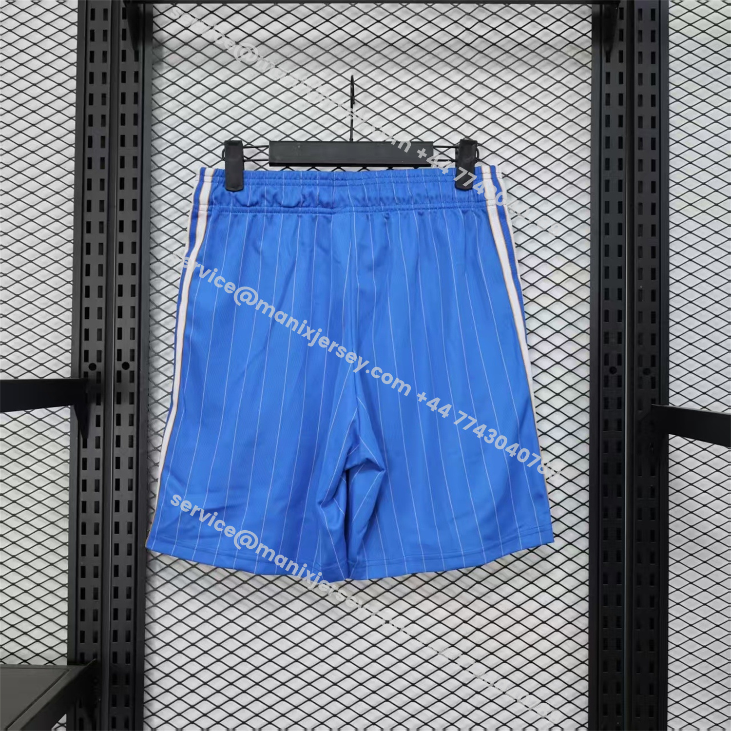 ManixJersey.com | Real Madrid 25-26 Trefoil Blue Travel Shorts - Player Version -Customize Name, Number and Patch | Worldwide Shipping