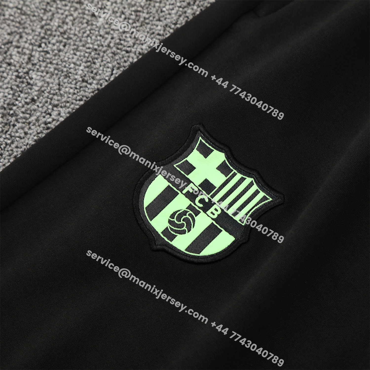 ManixJersey.com | Barcelona 25-26 Training Hoodie Set - Blue Green Hoodie and Black Pants -Customize Name, Number and Patch | Worldwide Shipping