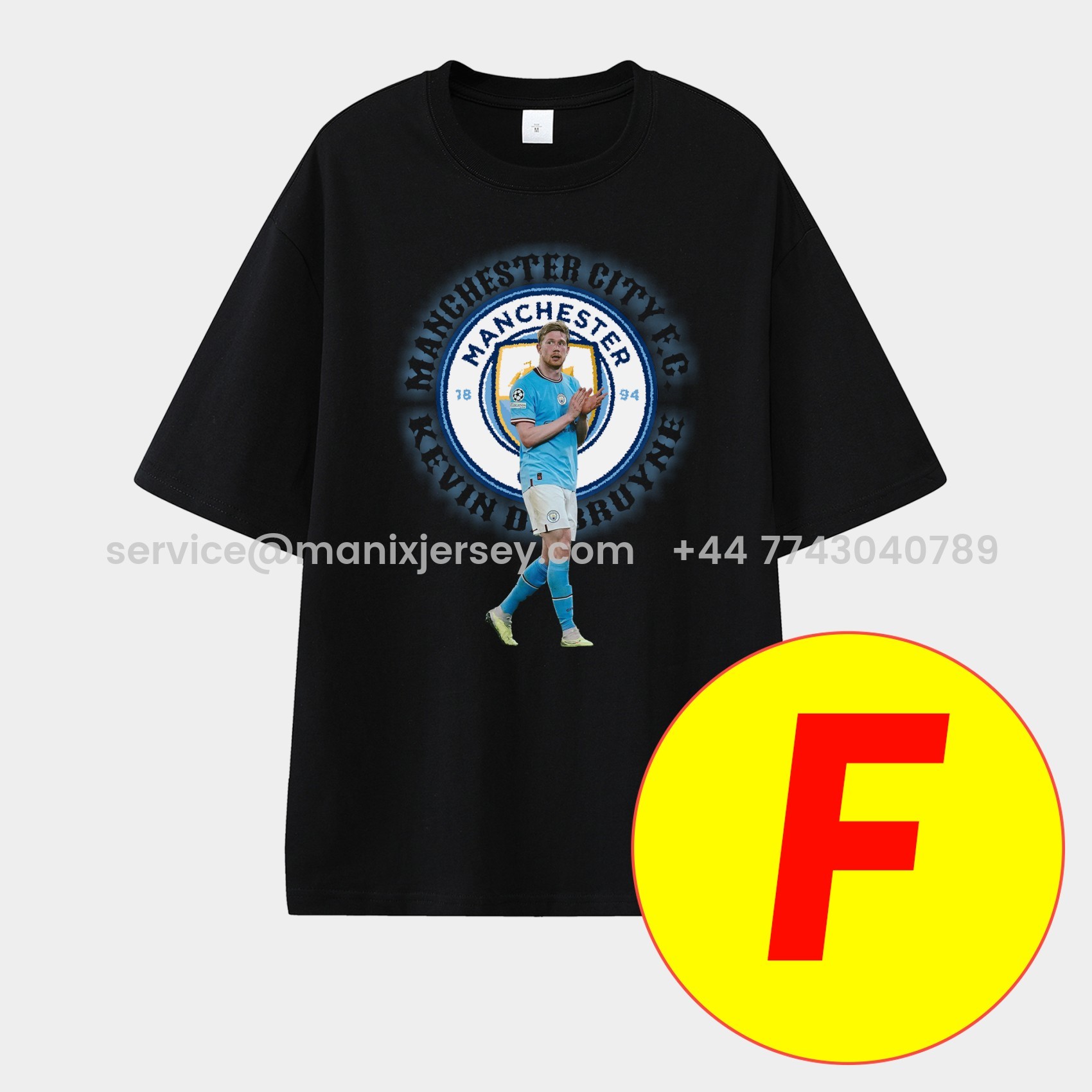 ManixJersey.com | Manchester City Kevin De Bruyne Career Memory Fragments Unisex Pure Cotton T-shirt -Customize Name, Number and Patch | Worldwide Shipping
