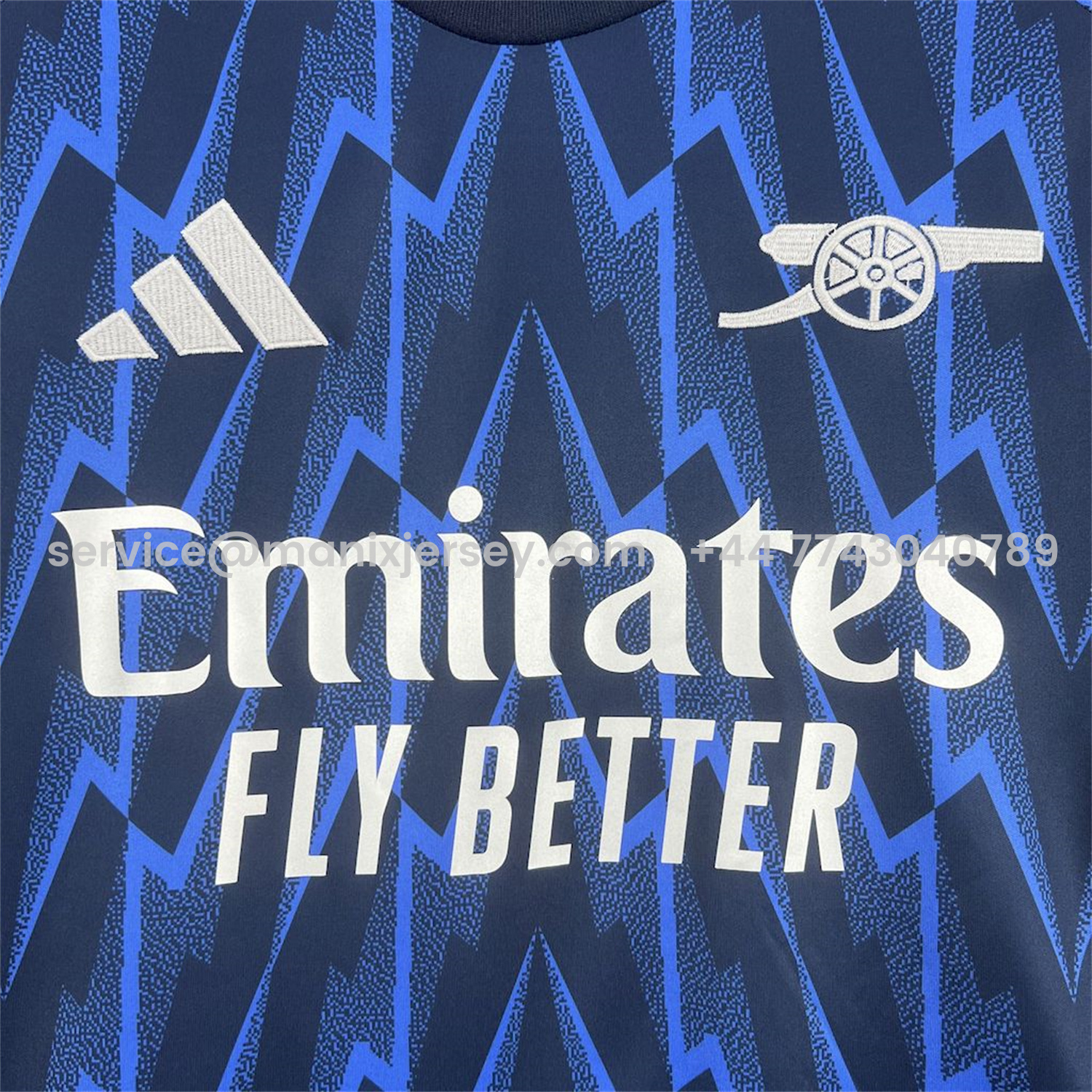 ManixJersey.com | Arsenal 25-26 Away Blue Jersey - Fans Version -Customize Name, Number and Patch | Worldwide Shipping