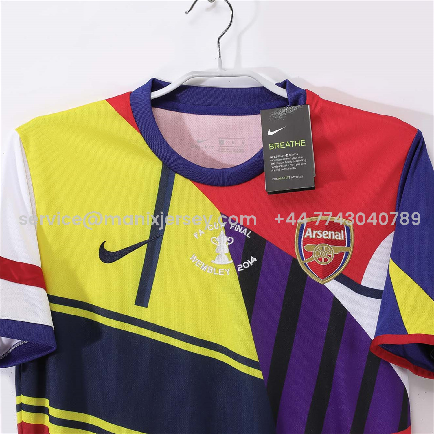 ManixJersey.com | Retro Arsenal 2014 FA CUP Trophy Commemorative Jersey -Customize Name, Number and Patch | Worldwide Shipping