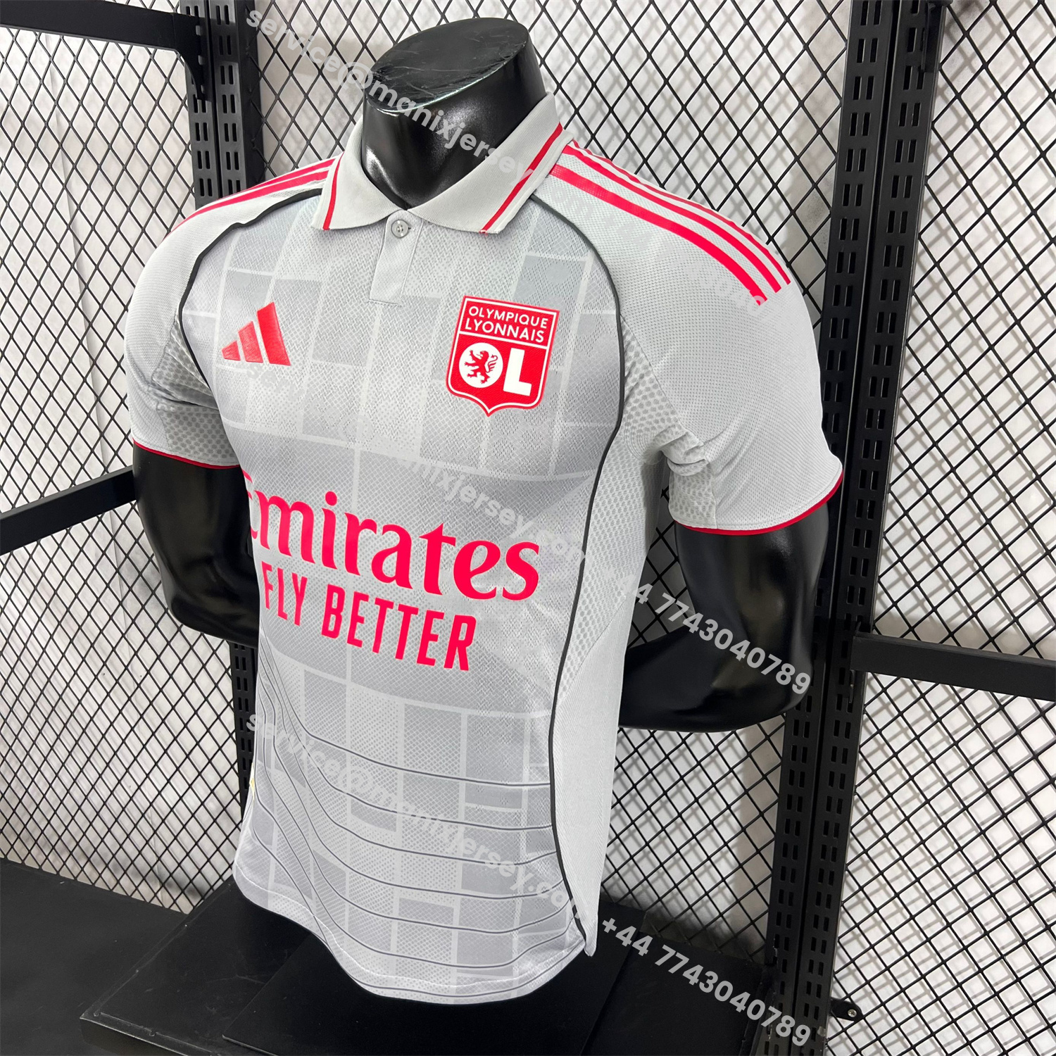 ManixJersey.com | Olympique Lyonnais Lyon 25-26 Third Grey Jersey - Player Version -Customize Name, Number and Patch | Worldwide Shipping