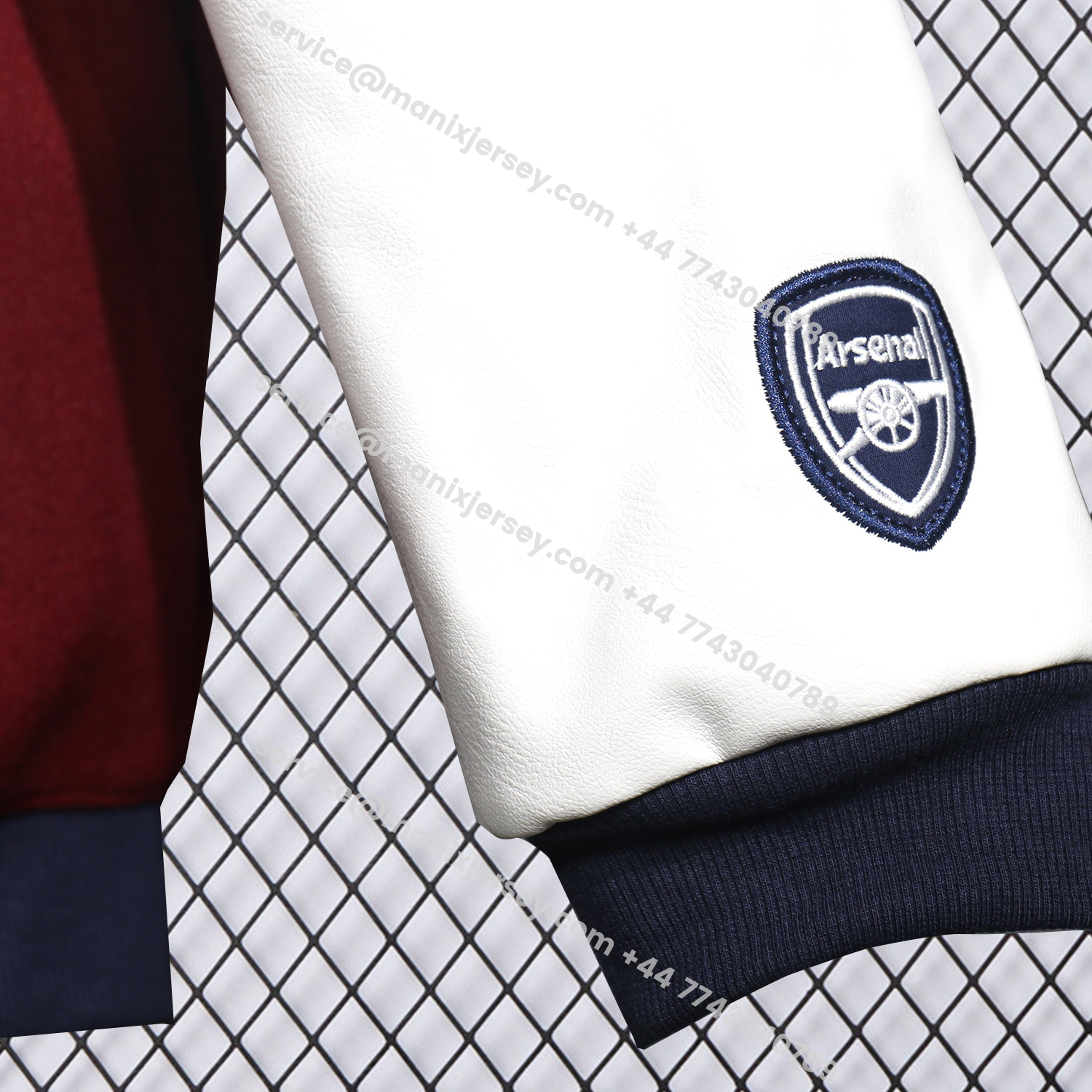 ManixJersey.com | Arsenal 25-26 Warm Windbreaker Jacket - Wine Red And White -Customize Name, Number and Patch | Worldwide Shipping
