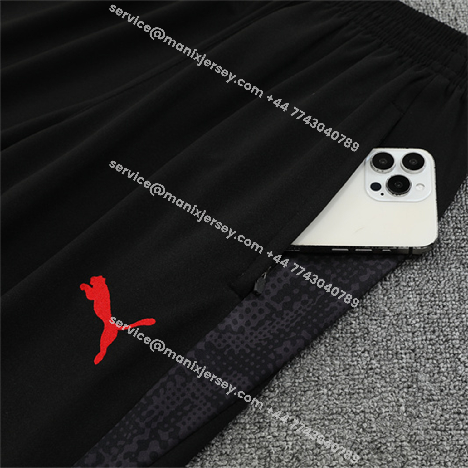 ManixJersey.com | AC Milan 25-26 Kids Long Sleeve Training Set - Black Top & Black Pants -Customize Name, Number and Patch | Worldwide Shipping