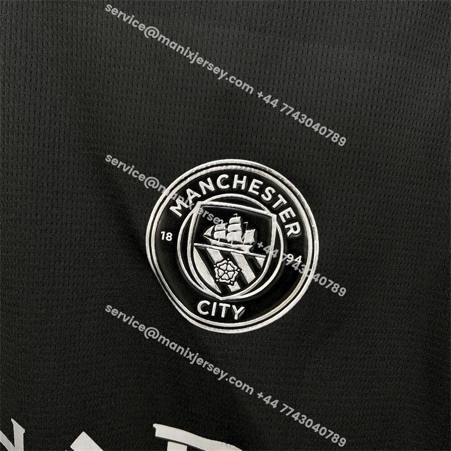 ManixJersey.com | Manchester City 25-26 Away Long Sleeves Black Jersey - Fans Version -Customize Name, Number and Patch | Worldwide Shipping