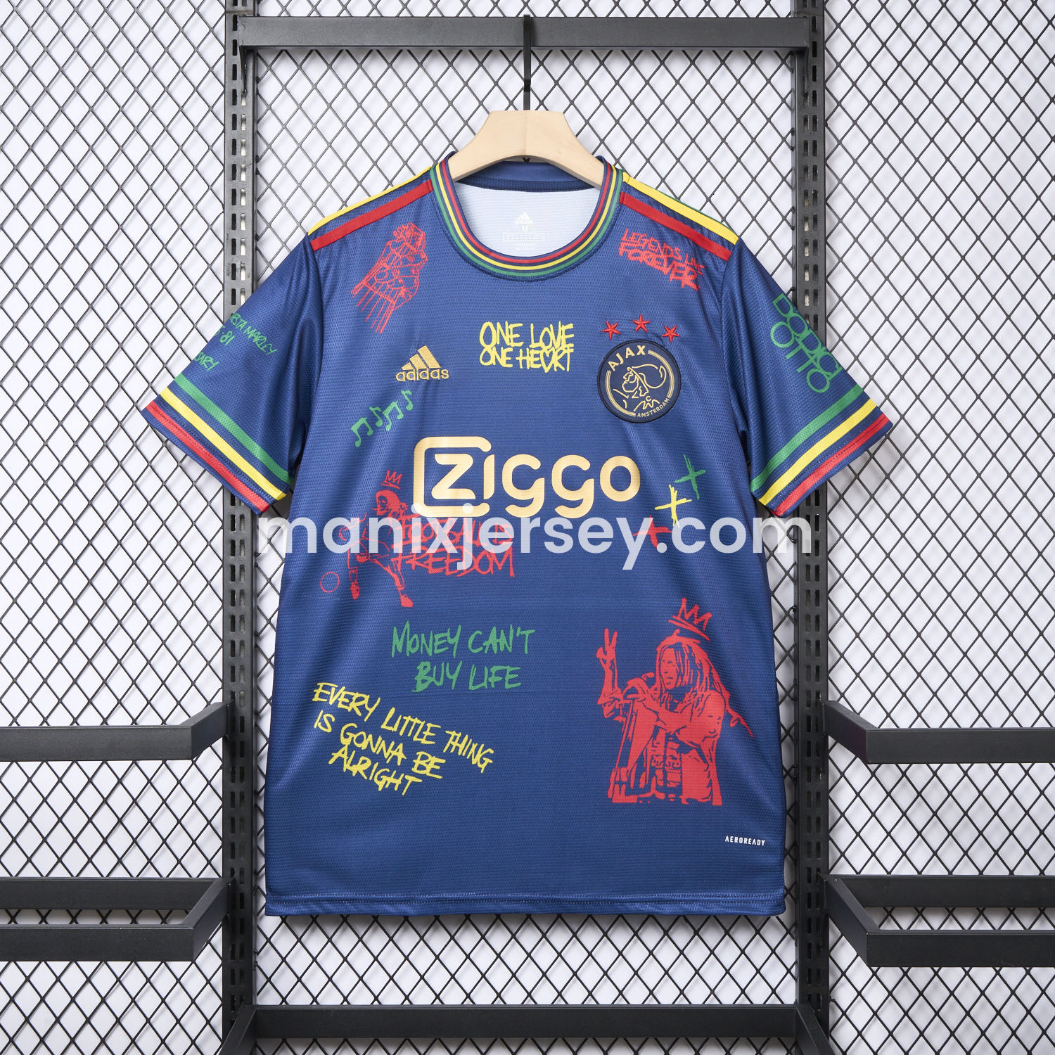 ManixJersey.com | Ajax x B-O-B Marly 2025-26 40th Blue Special Edition Jersey - Fans Version -Customize Name, Number and Patch | Worldwide Shipping