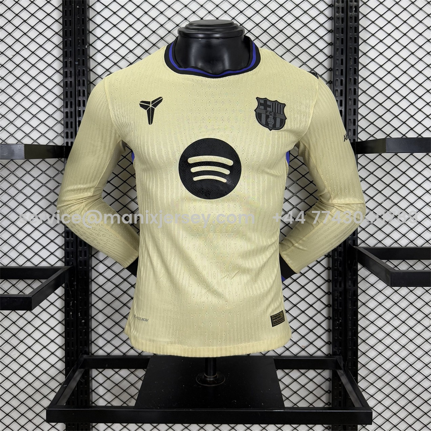 ManixJersey.com | Barcelona 25-26 Away Long Sleeves Jersey - Player Version -Customize Name, Number and Patch | Worldwide Shipping