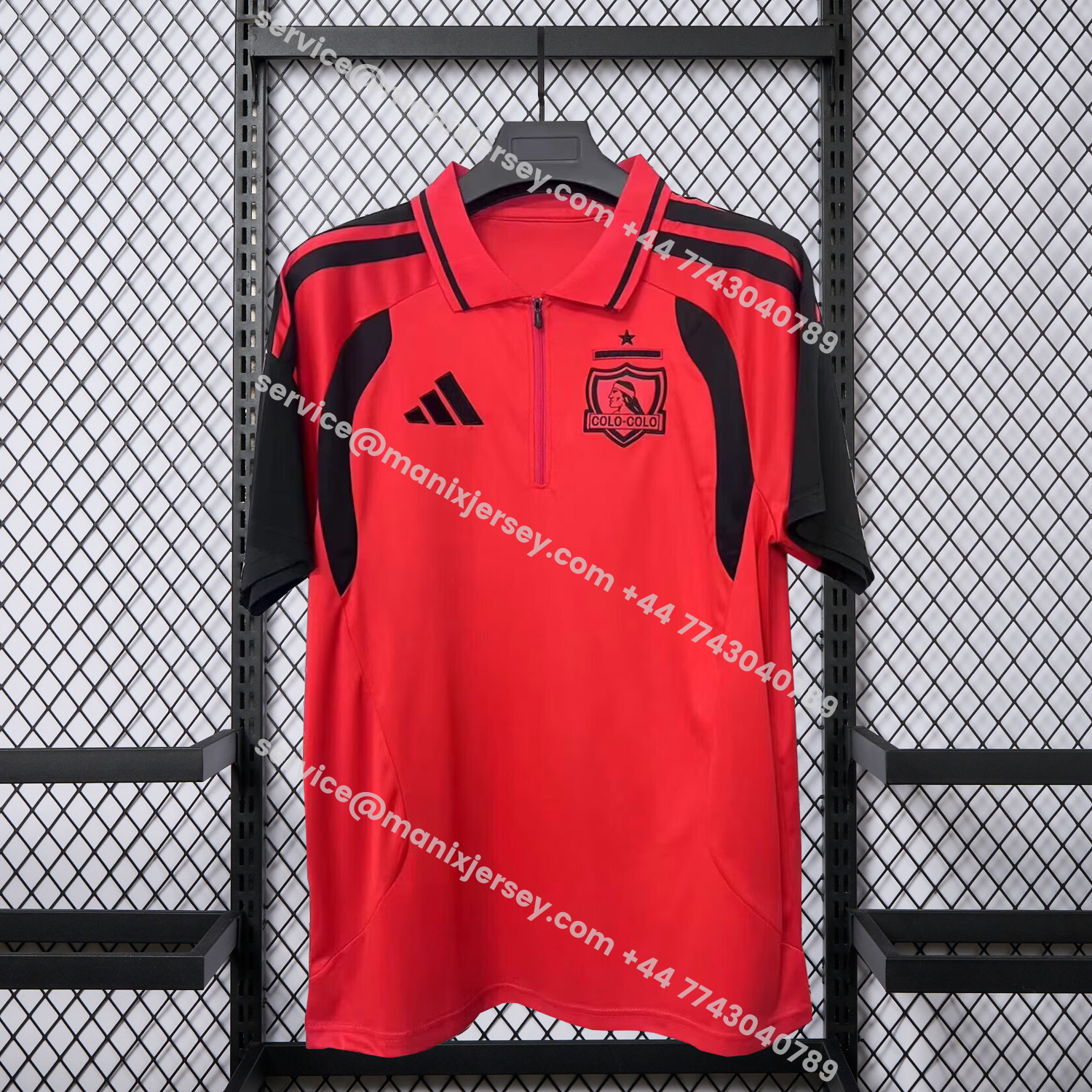 ManixJersey.com | Colo Colo 25-26 Red Special Polo Jersey - Fans Version -Customize Name, Number and Patch | Worldwide Shipping