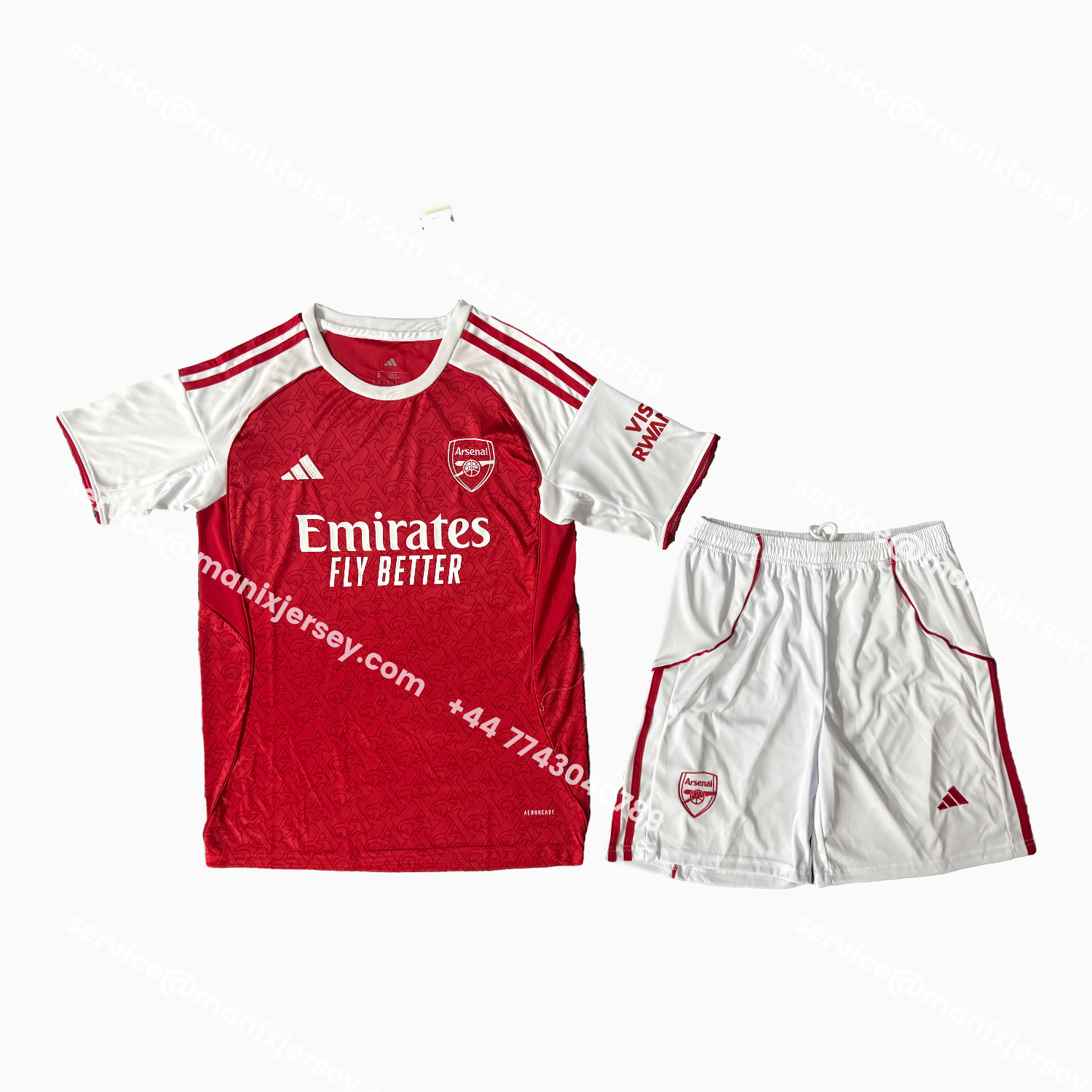 ManixJersey.com | Arsenal 25-26 Home Men's Adult Jersey Set - Fans Version -Customize Name, Number and Patch | Worldwide Shipping