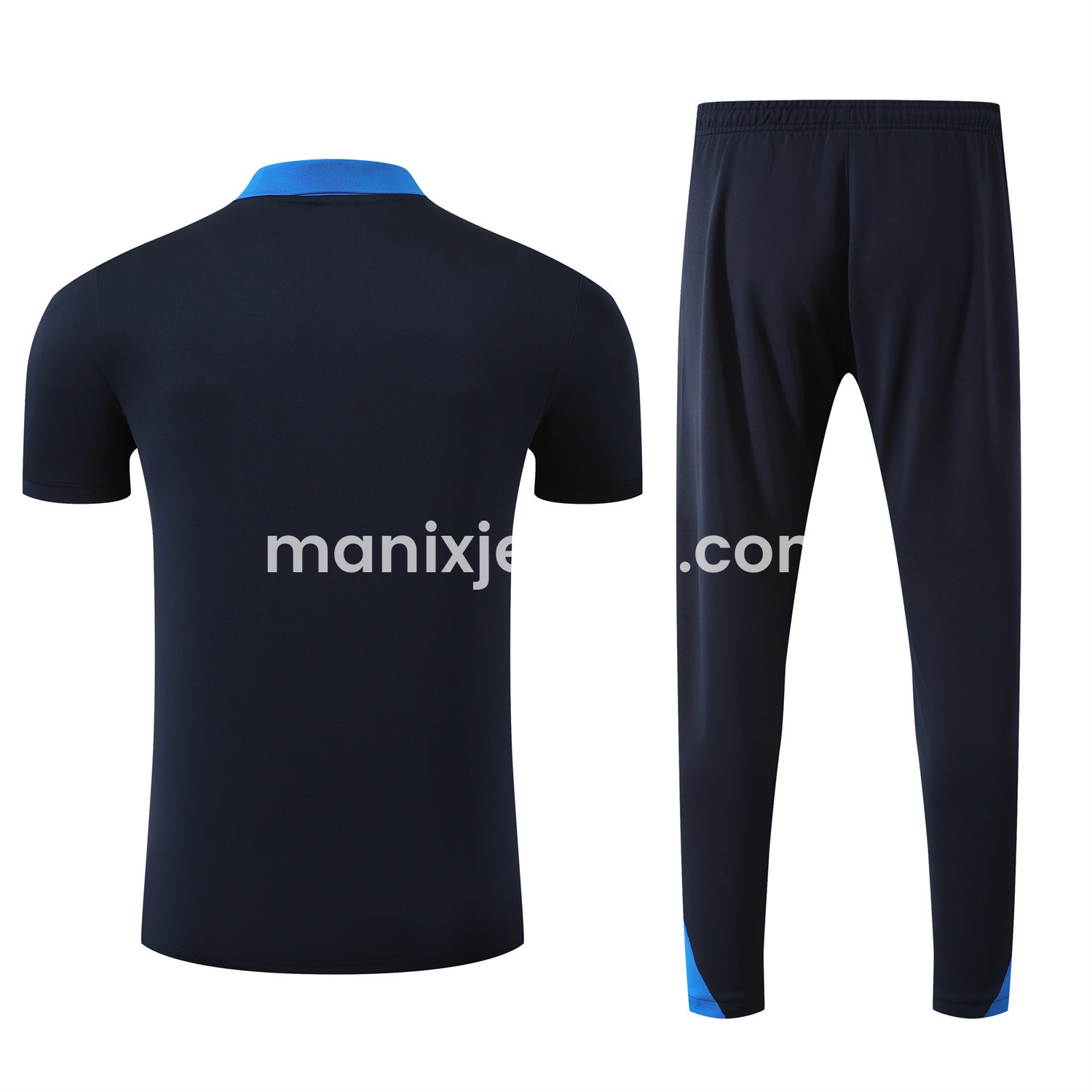 ManixJersey.com | C.H.E.L.S.E.A 25-26 POLO Short-Sleeve Training Set - Deep Blue Top and Pants -Customize Name, Number and Patch | Worldwide Shipping
