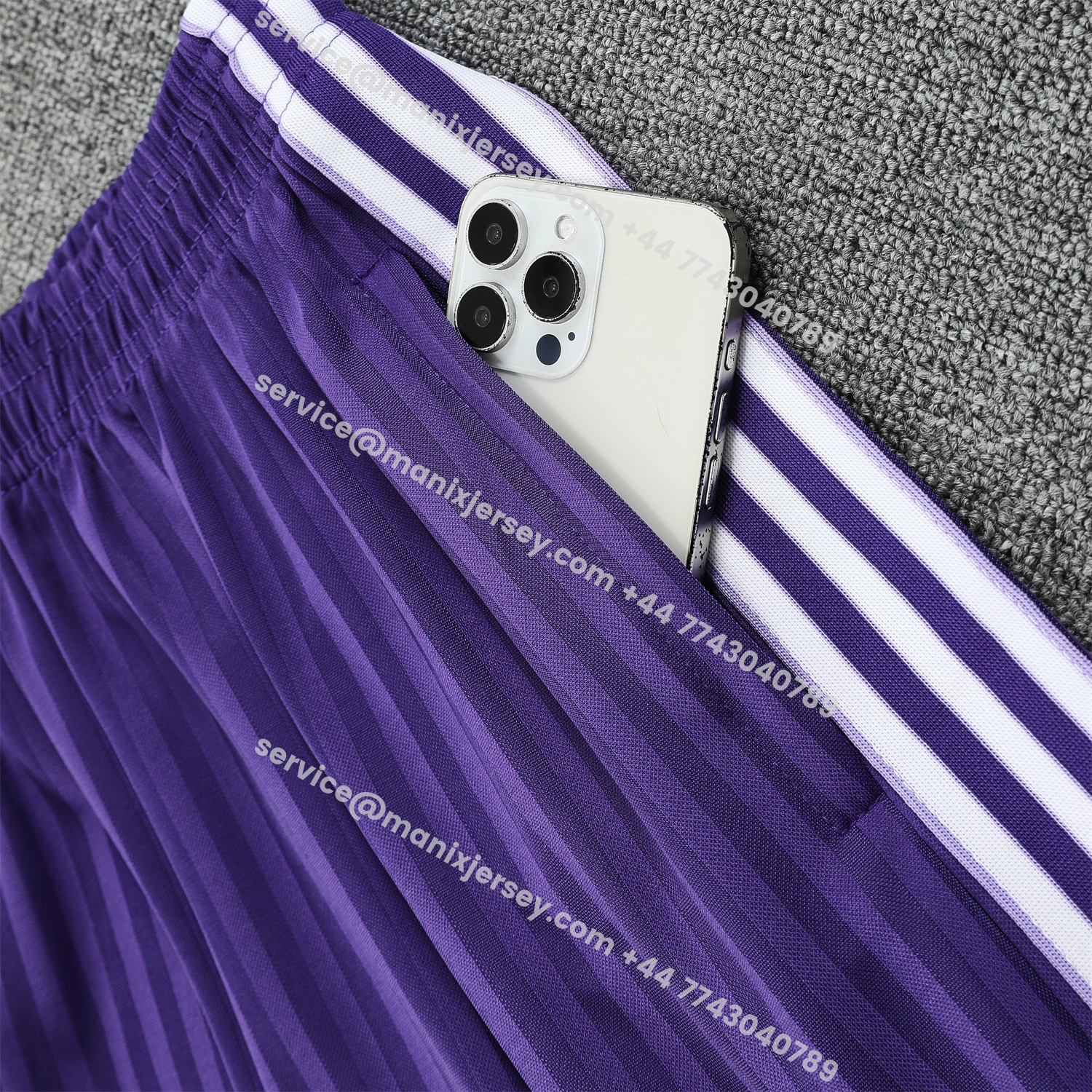 ManixJersey.com | Real Madrid 25-26 Vest Training Set - Pure White Vest & Purple Shorts -Customize Name, Number and Patch | Worldwide Shipping