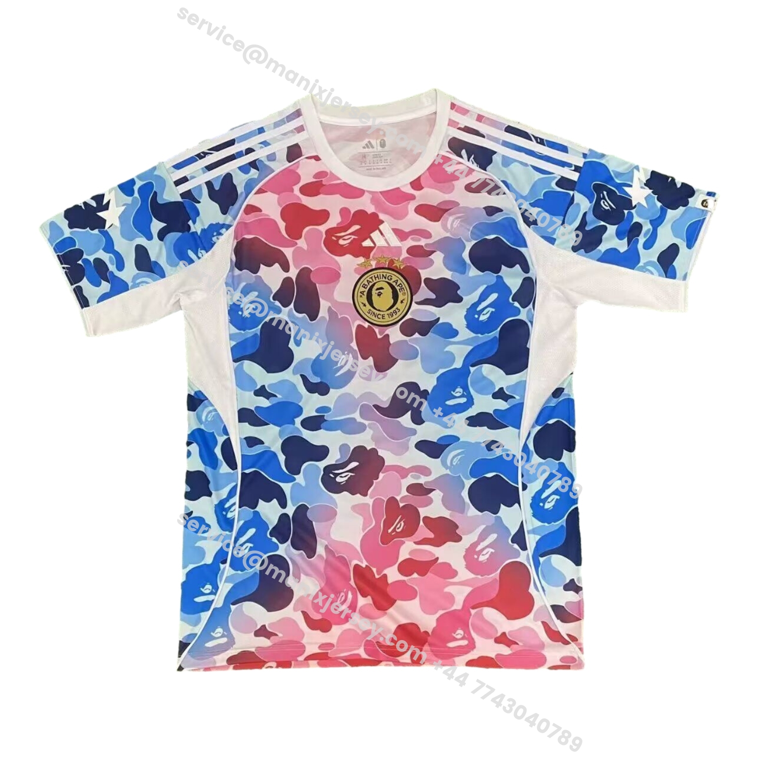 ManixJersey.com | Adidas x A Bathing Ape Pink And Blue Camouflage Special Jersey - Fans Version -Customize Name, Number and Patch | Worldwide Shipping