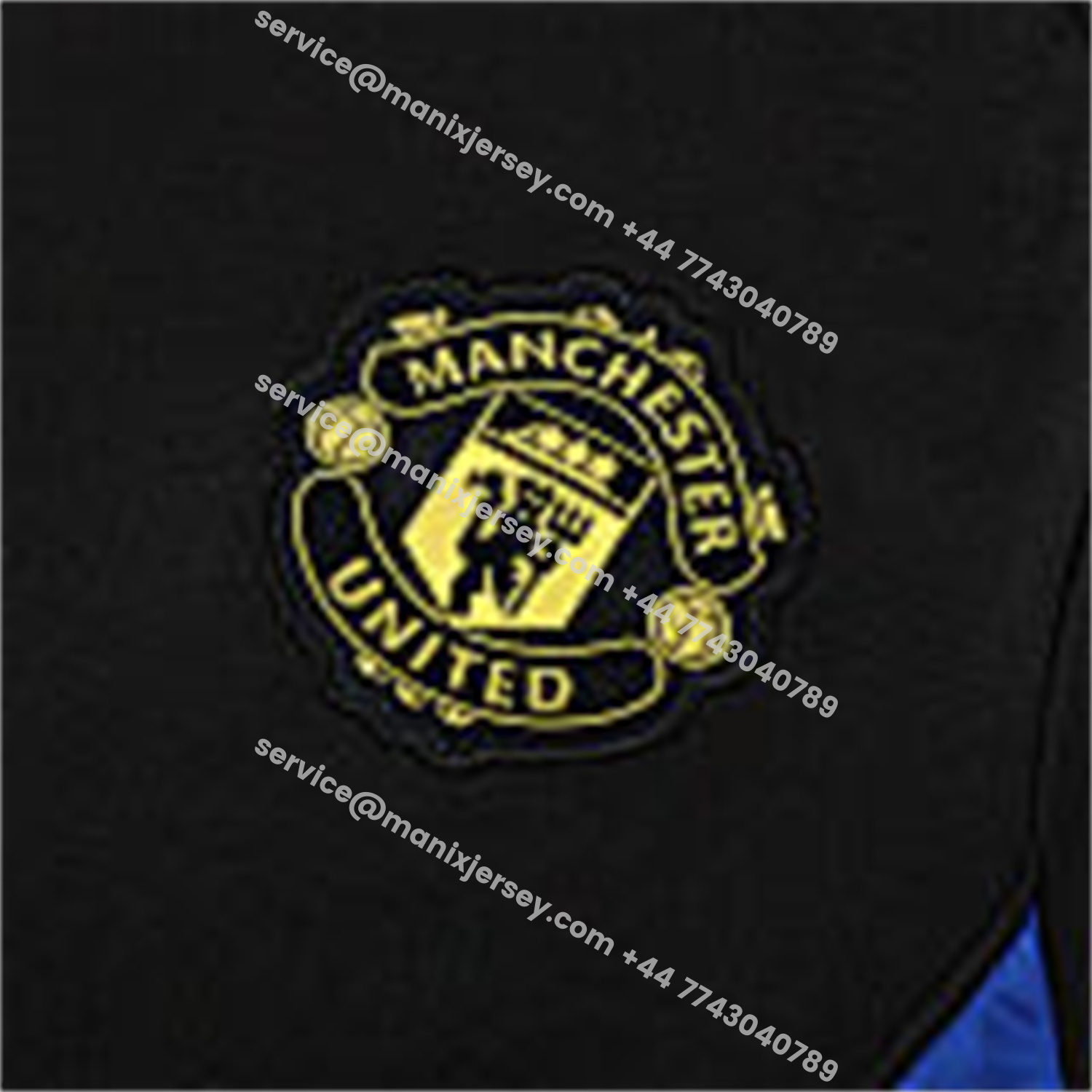 ManixJersey.com | Manchester United 25-26 Short-Sleeve Training Set - Yellow Lines Black Top & Black Shorts -Customize Name, Number and Patch | Worldwide Shipping