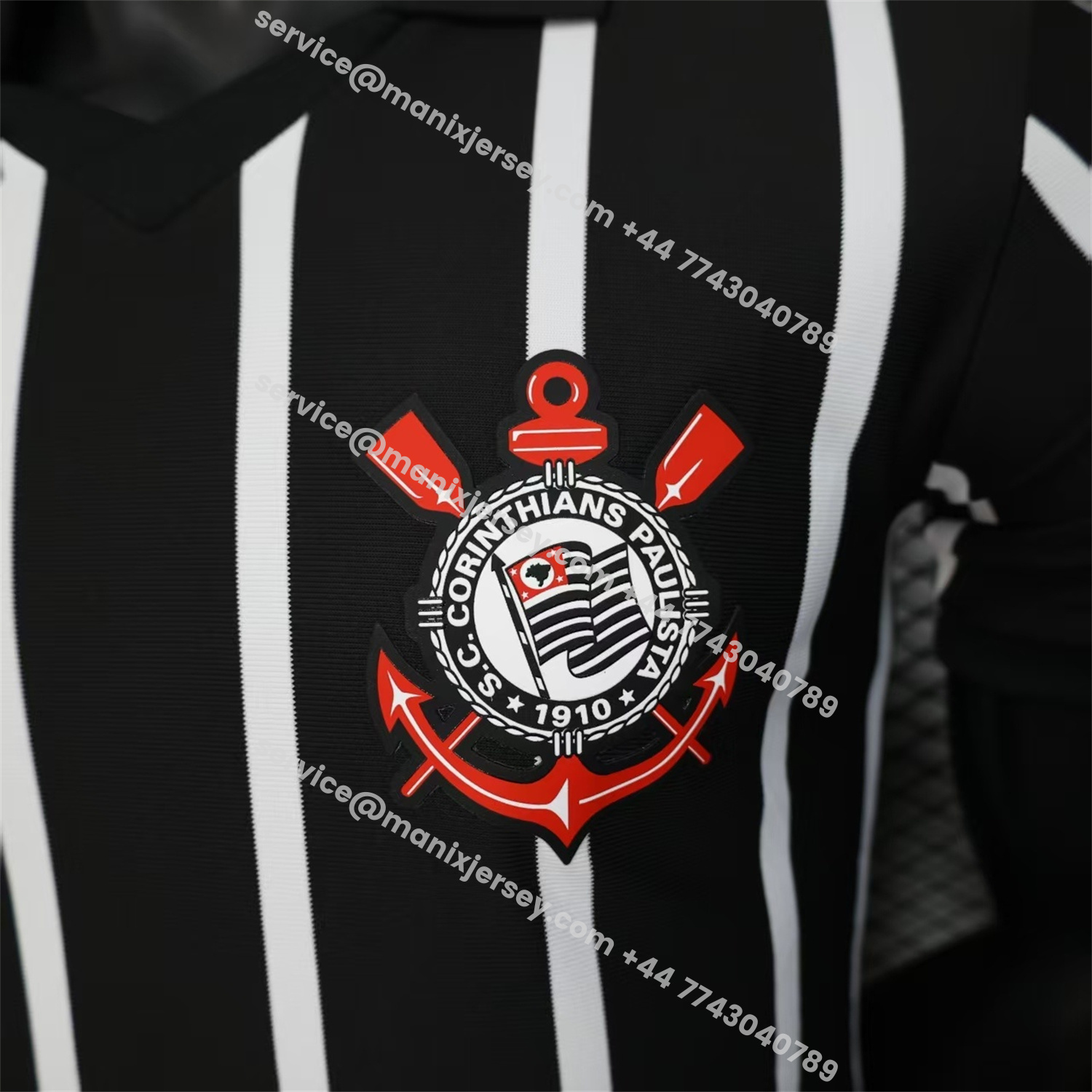 ManixJersey.com | Corinthians 25-26 Black And White Special Jersey - Player Version -Customize Name, Number and Patch | Worldwide Shipping