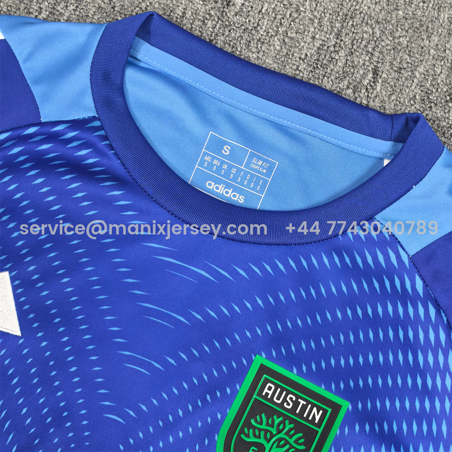 ManixJersey.com | Austin 25-26 Blue Goalkeeper Jersey - Fans Version -Customize Name, Number and Patch | Worldwide Shipping